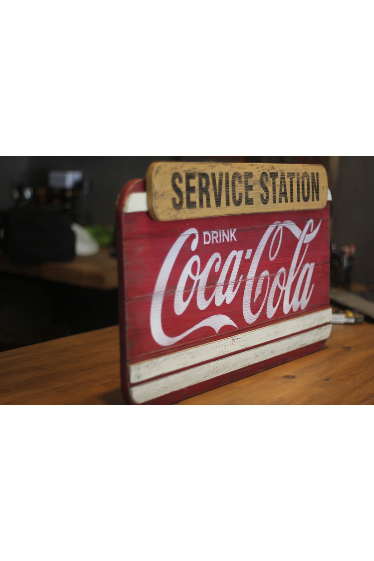 pratikolay COCA COLA RETRO DEKORATİF DUVAR PANOSU (70x40x3cm)