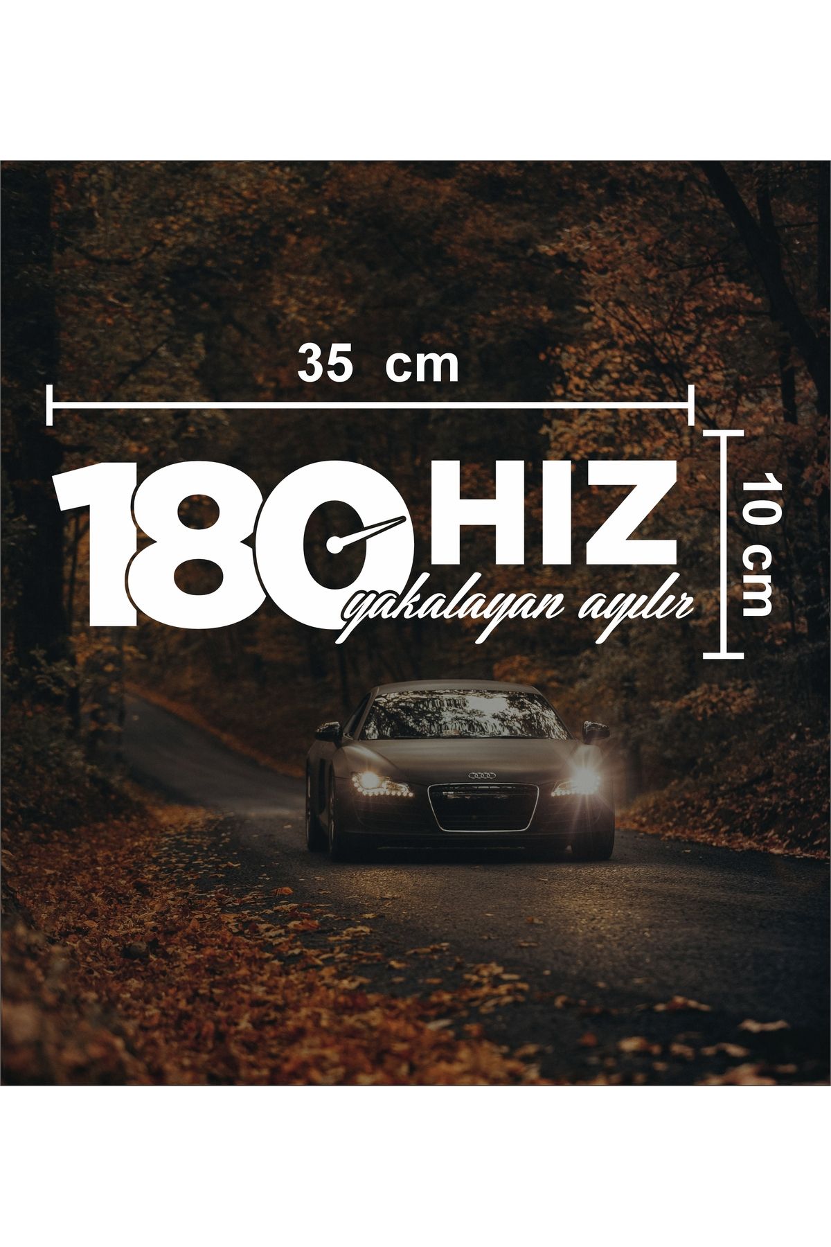 sticker "180 hız yakalayan ayılır" 35x10 cm Otomobil & Motosiklet Cam Kaporta Sticker