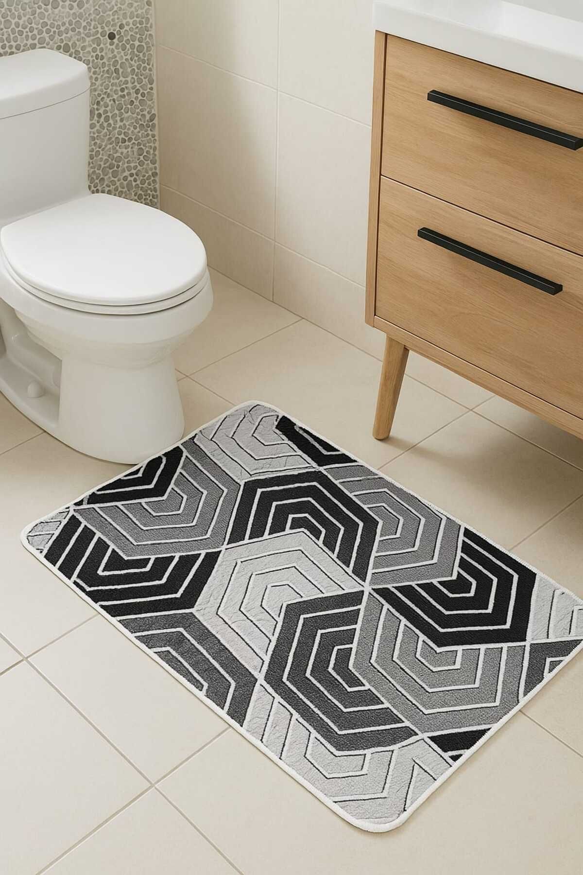 YÜNTEKS Kaymaz Taban, Yıkanabilir Lavabo Önü Paspası, Banyo Paspası, Duşakabin Önü Paspası, Kolidor paspası