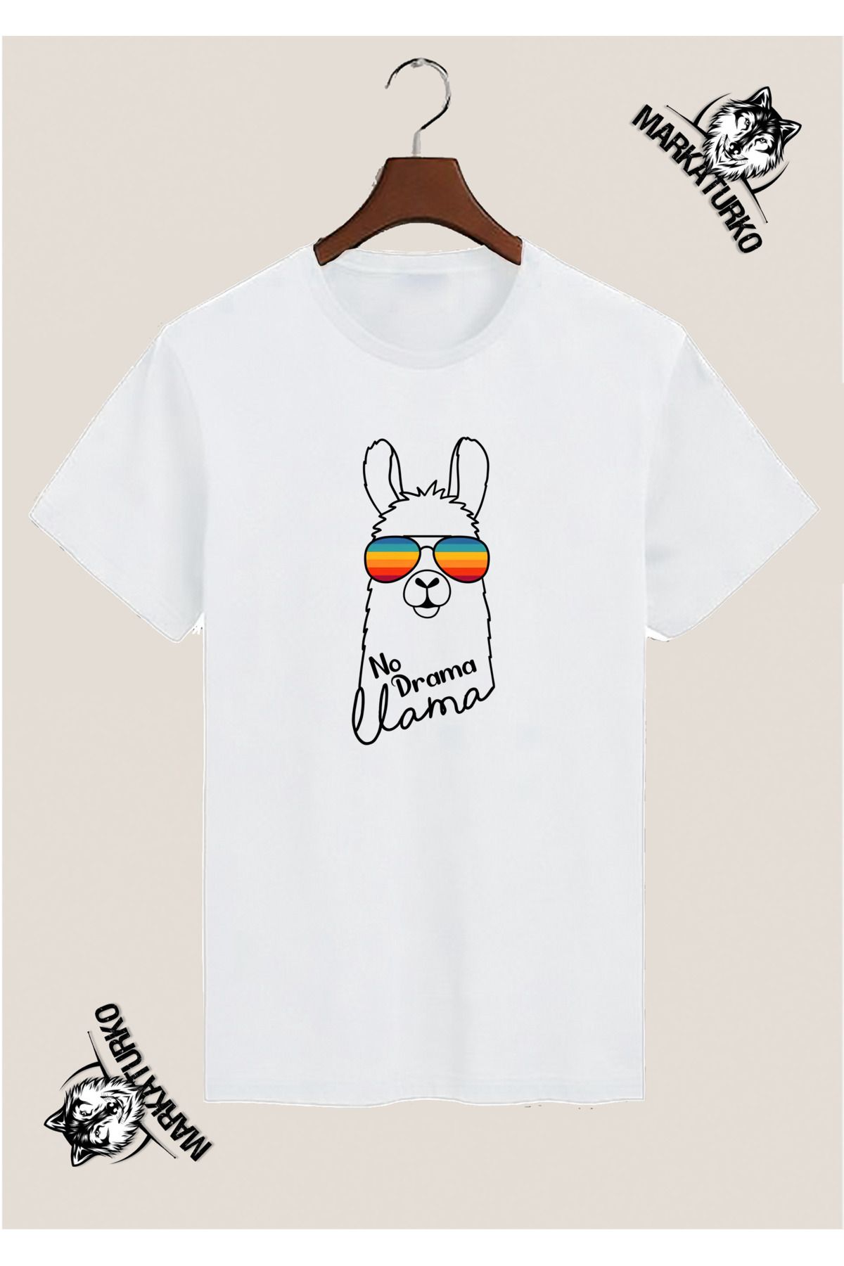 MarkaTurko Lama Pop-art Özel Tasarım Baskılı Tshirt 1027-11