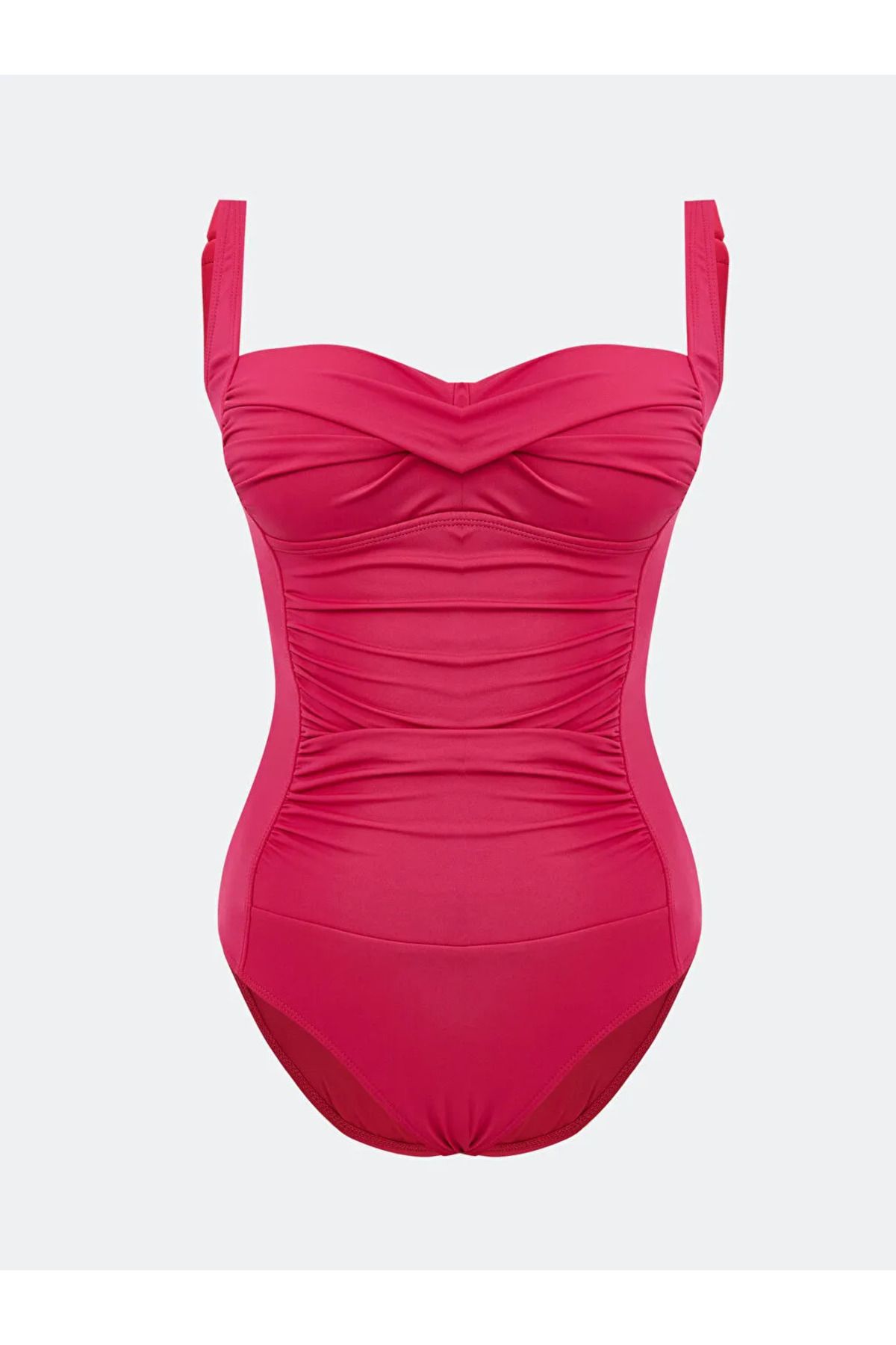 LC Waikiki LCW DREAM Pembe Dikişli Pedli Büzgü Detaylı Kadın Mayo