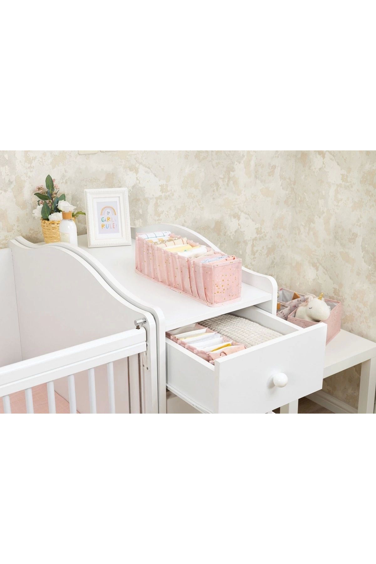 MELFSHOP Baby Akordiyon Organizer Çekmece Düzenleyici Small (pembe) -04102