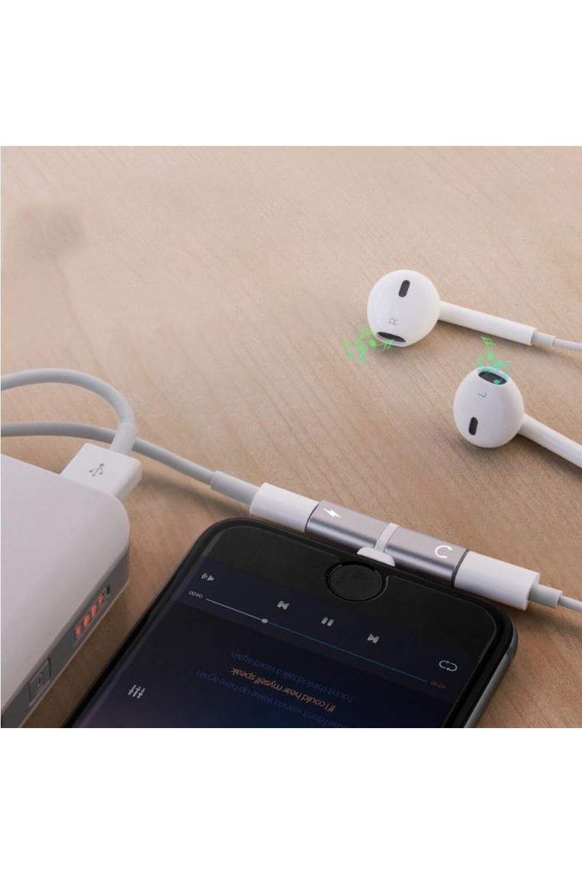 SIKS-® lightning adapter for iOS with charging and headphone port, gray 5