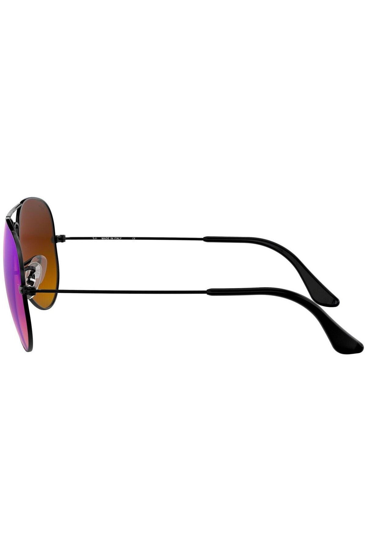 Ray-Ban-Aviator Rb3025 002/4o – Sunglasses, Black, Blue Flash Gradient, 62 4