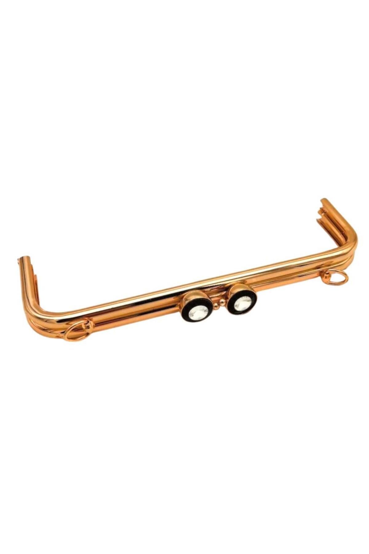 angel çanta aksesuar Angel Çanta Aksesuar 28 cm Taşlı Çanta Klipsi Çanta Bursu Light Gold Metalli (Vidalıdır)