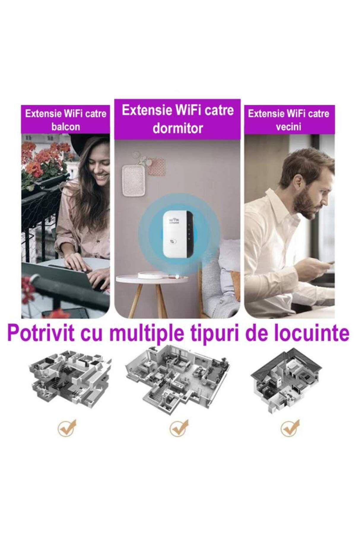 SIKS-Wireless Adapter, Wi-Fi Range Signal Amplifier, 2.4 Ghz, 300 Mbps, 10 m Coverage, LAN Slot 6