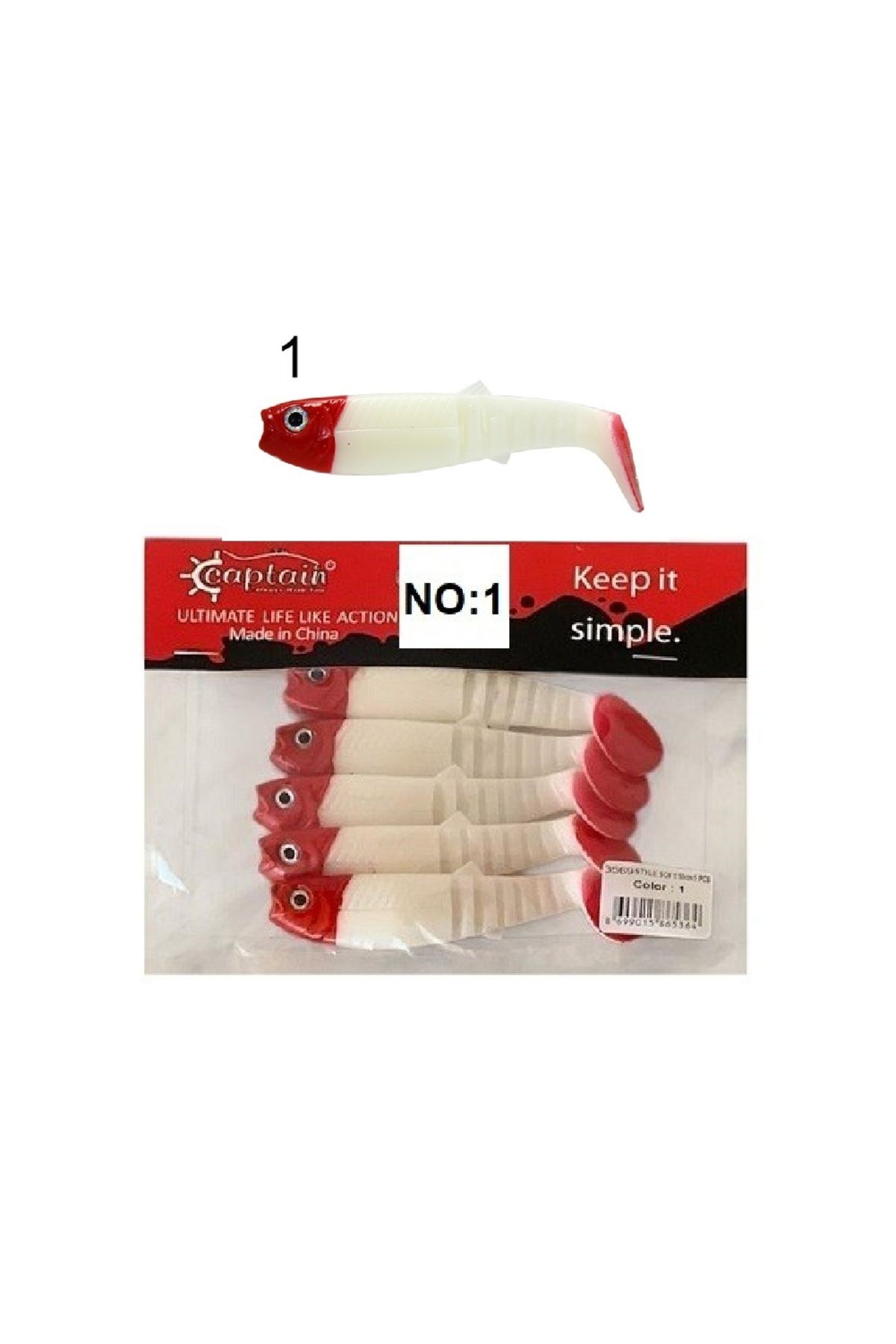 CAPTAIN 3569 Style Soft 10cm 10gr Levrek Turna Silikonu 5'li Paket Silikon Yem No:1
