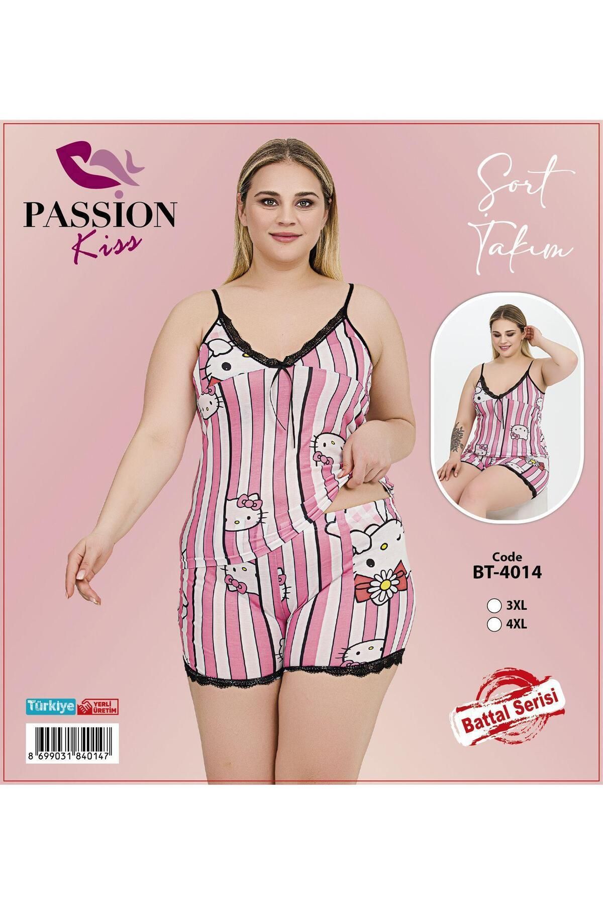 Emir Store İp Askılı Şortlu Büyük Beden Kadın Pijama Takımı