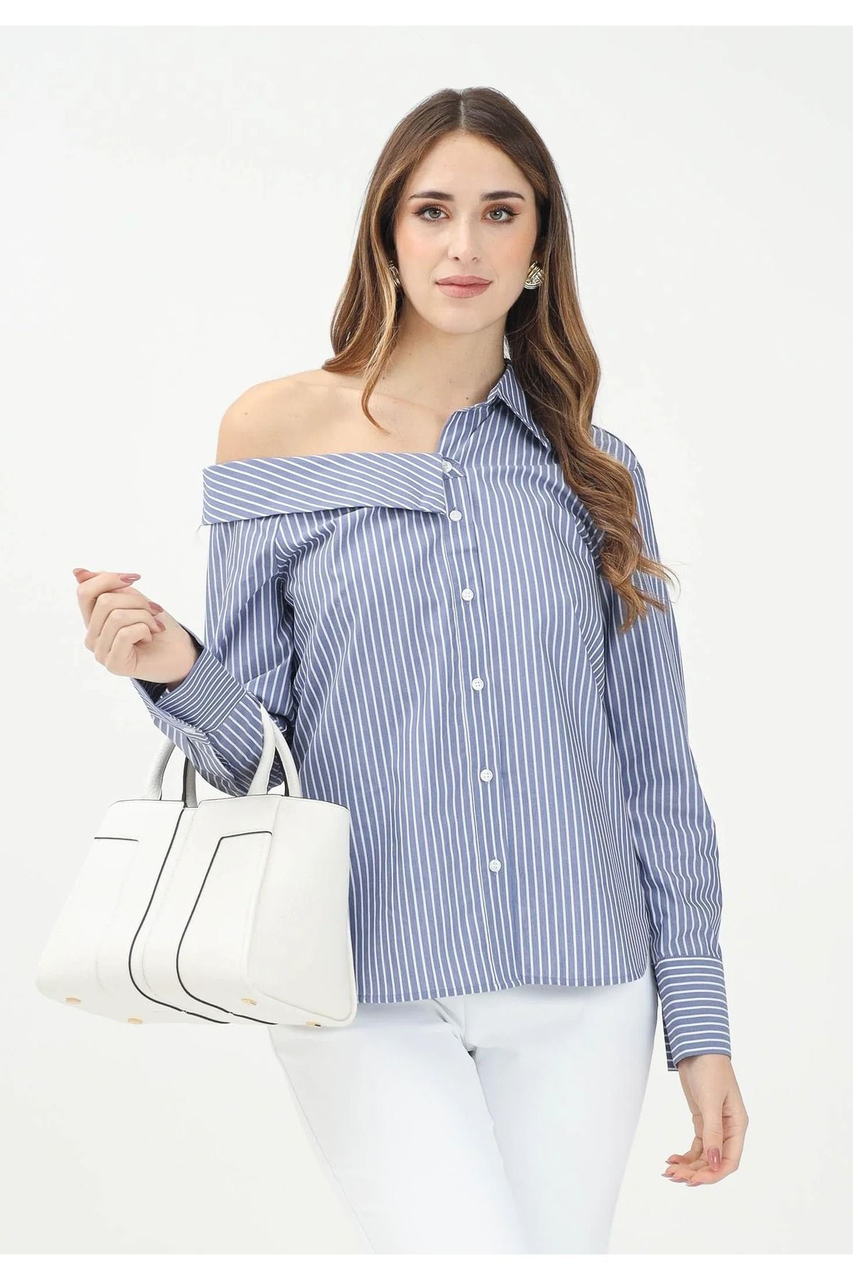 ONLY Onlmaia Ls Asimetrik Yaka Kadın Gömlek 15345955