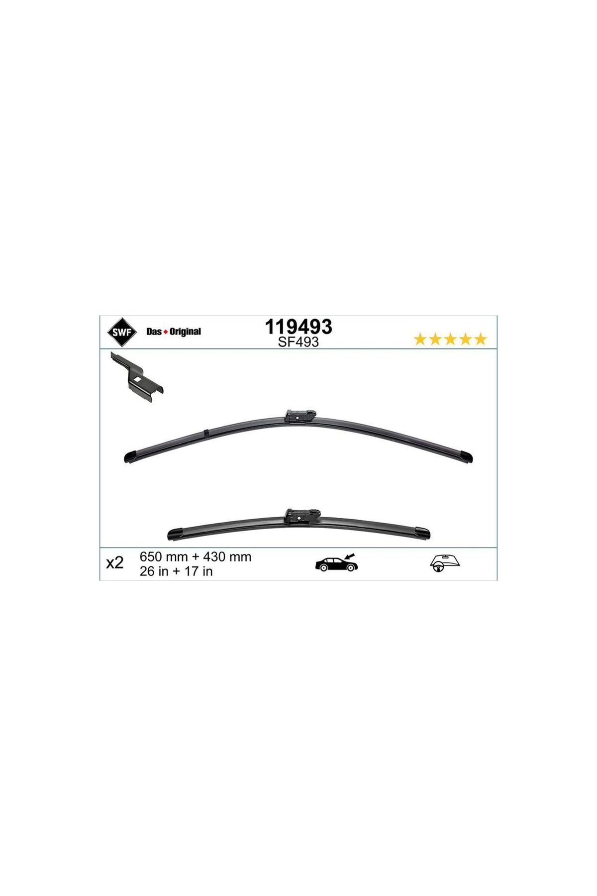 SWF Ön Silecek Süpürgesi Takım 650+430Mm