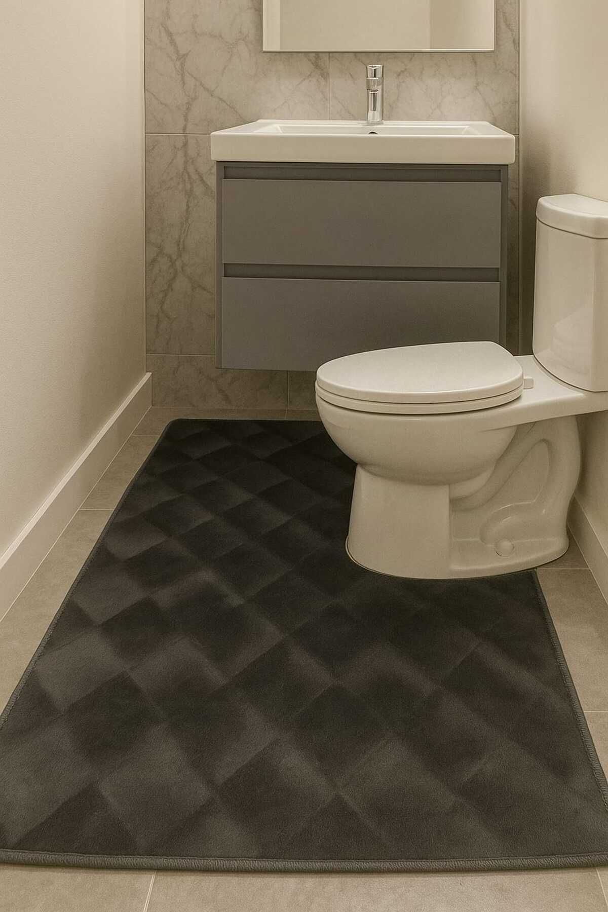 YÜNTEKS Kaymaz Taban, Yıkanabilir Lavabo Önü Paspası, Banyo Paspası, Duşakabin Önü Paspası, Kolidor paspası
