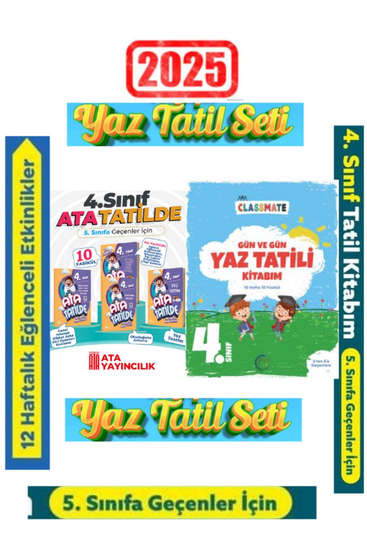 Ens Yayıncılık Ata Tatilde 4.Sınıf Yaz Tatil+Tudem 4.Sınıf Gün Gün Yaz Tatil Seti
