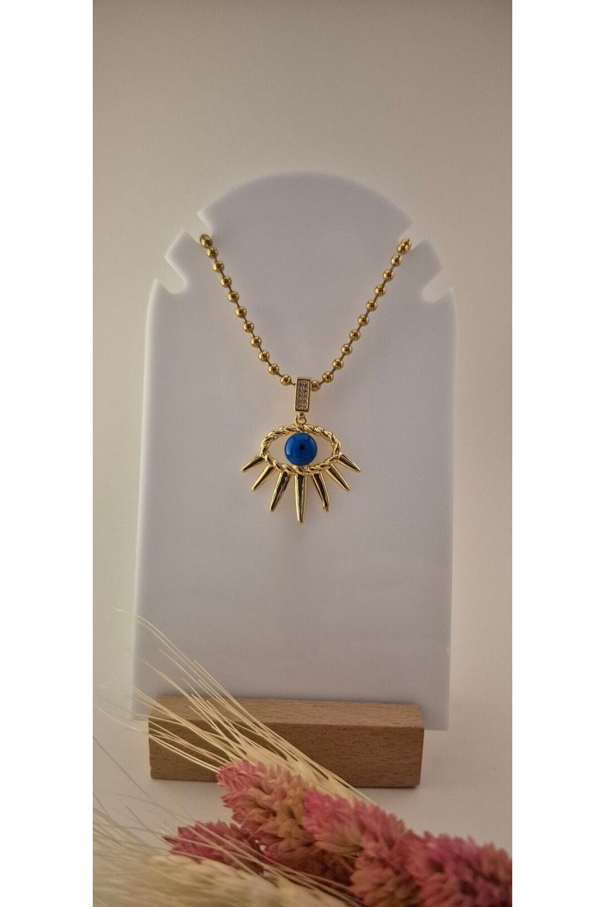 takısaat Top Zincirli Göz model Çelik Kolye