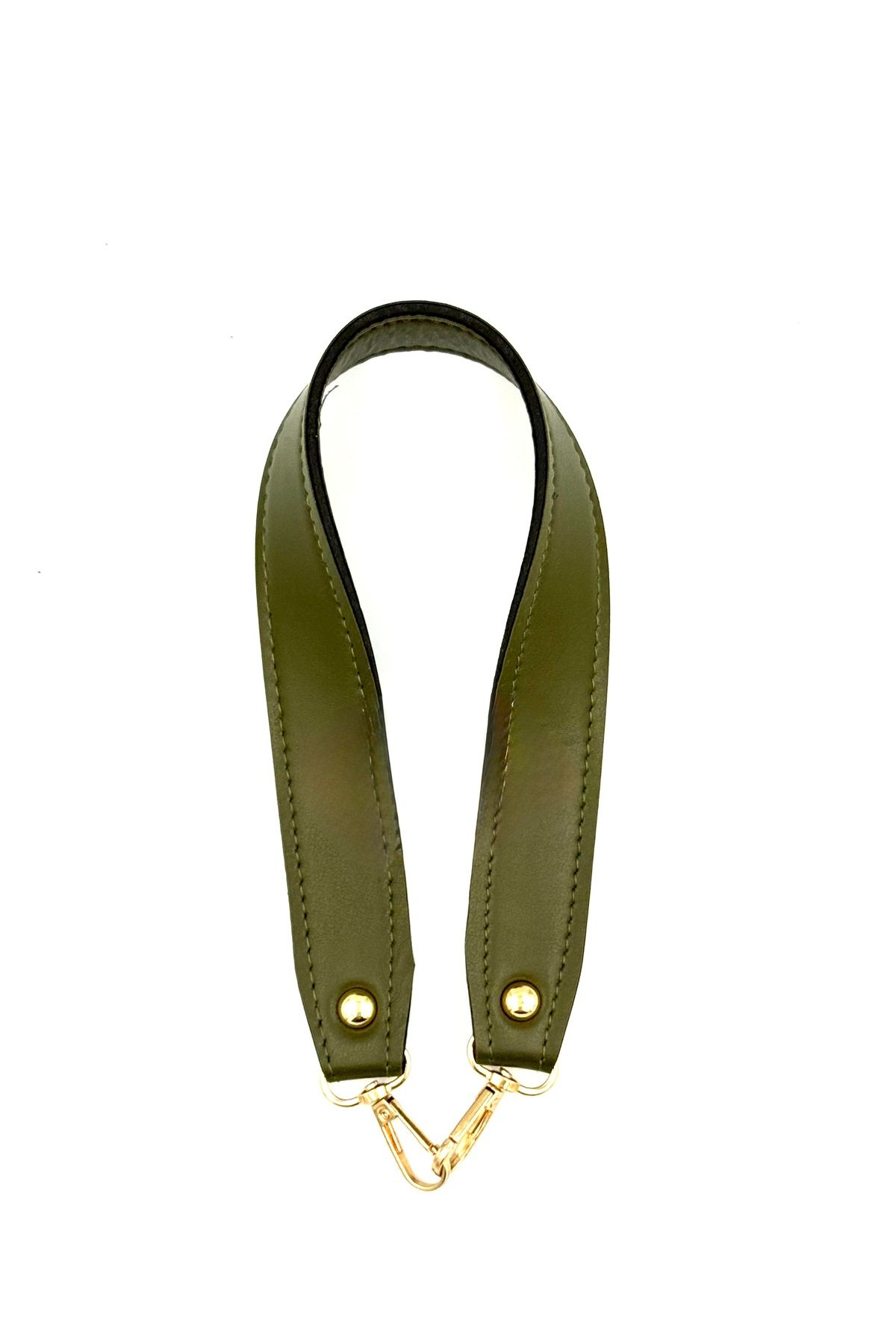 Lady Moss Kancalı Dikişli Suni Deri Çanta Askısı Uzunluk 42 cm - Genişlik 3 cm ( Haki )