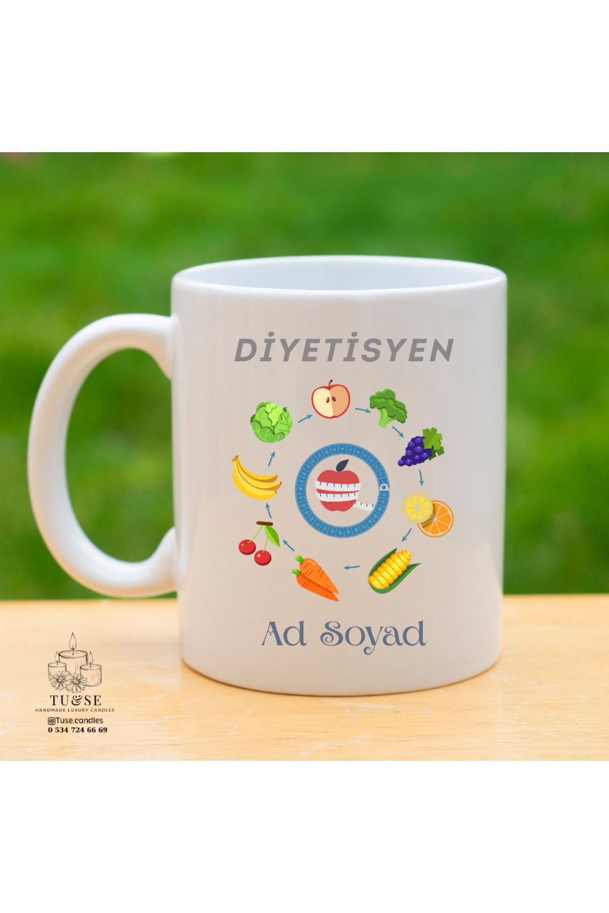 Tu&Se Candles 🥗 Diyetisyenlere Özel Kupa – Sağlıklı Hayatın Simgesi
