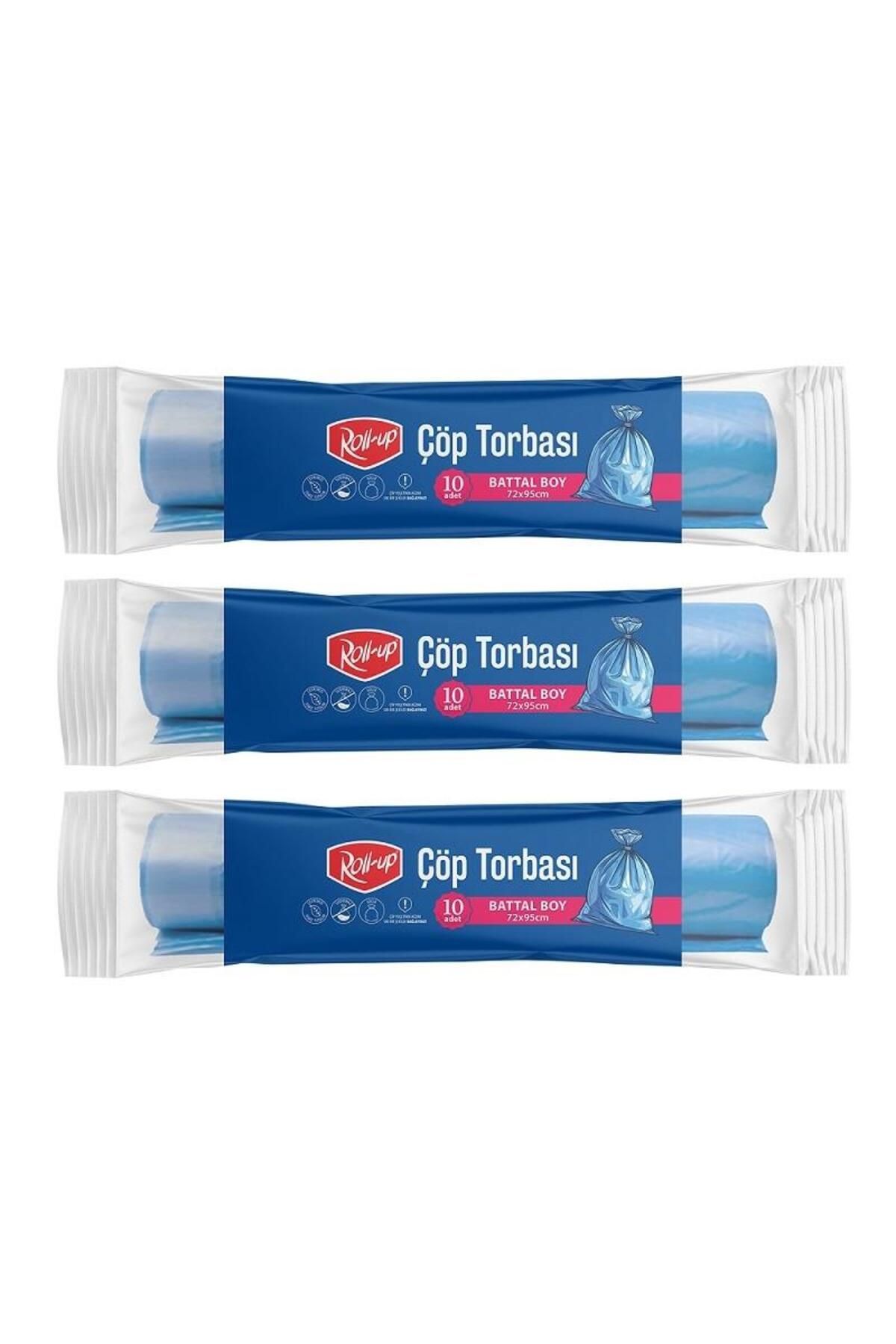 alsepeteavm Roll-up Çöp Torbası Battal 72x95cm 10 Adet X 3 Paket