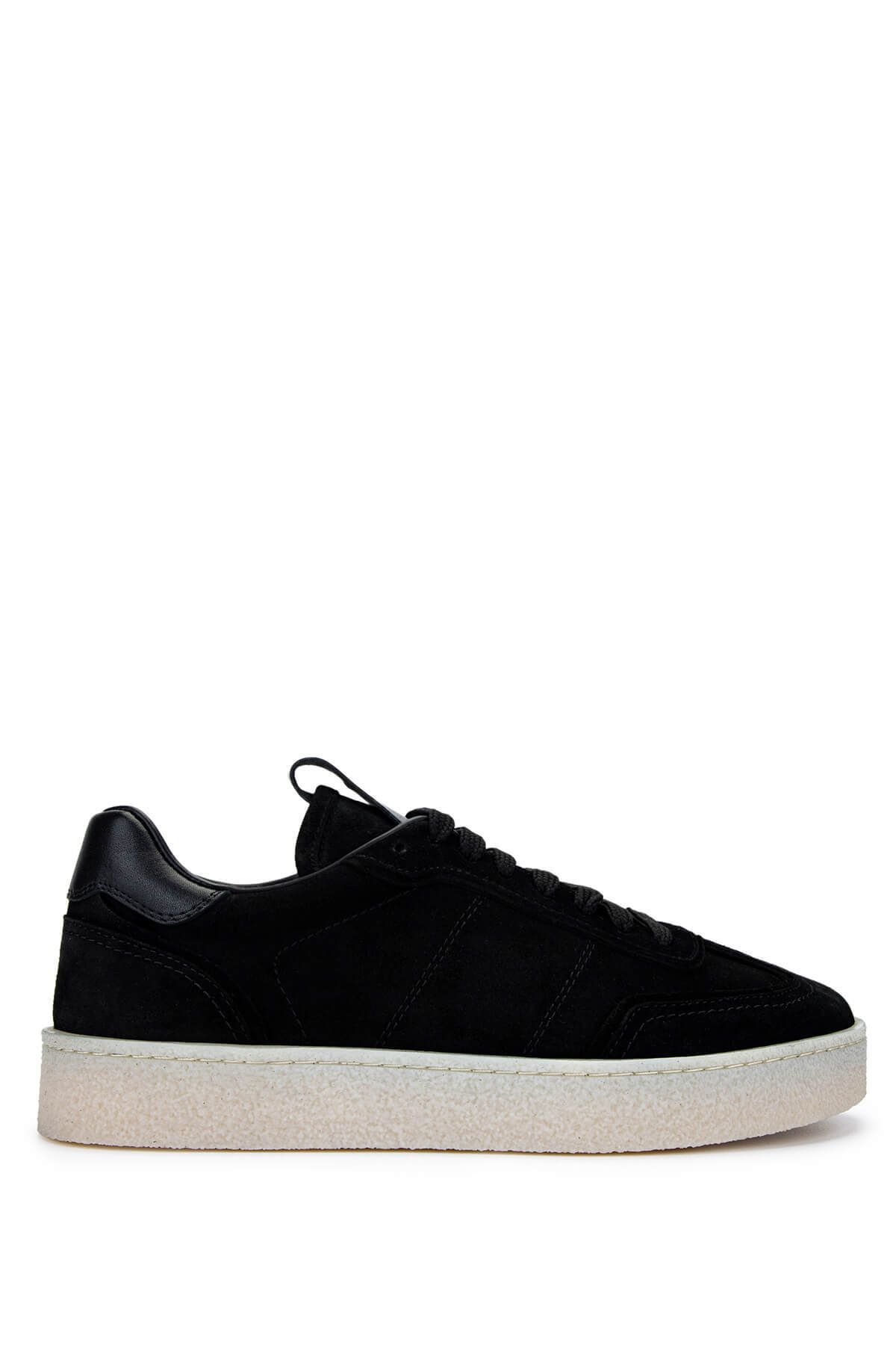 Tamer Tanca Erkek Hakiki Deri Siyah Süet Sneakers & Spor Ayakkabı