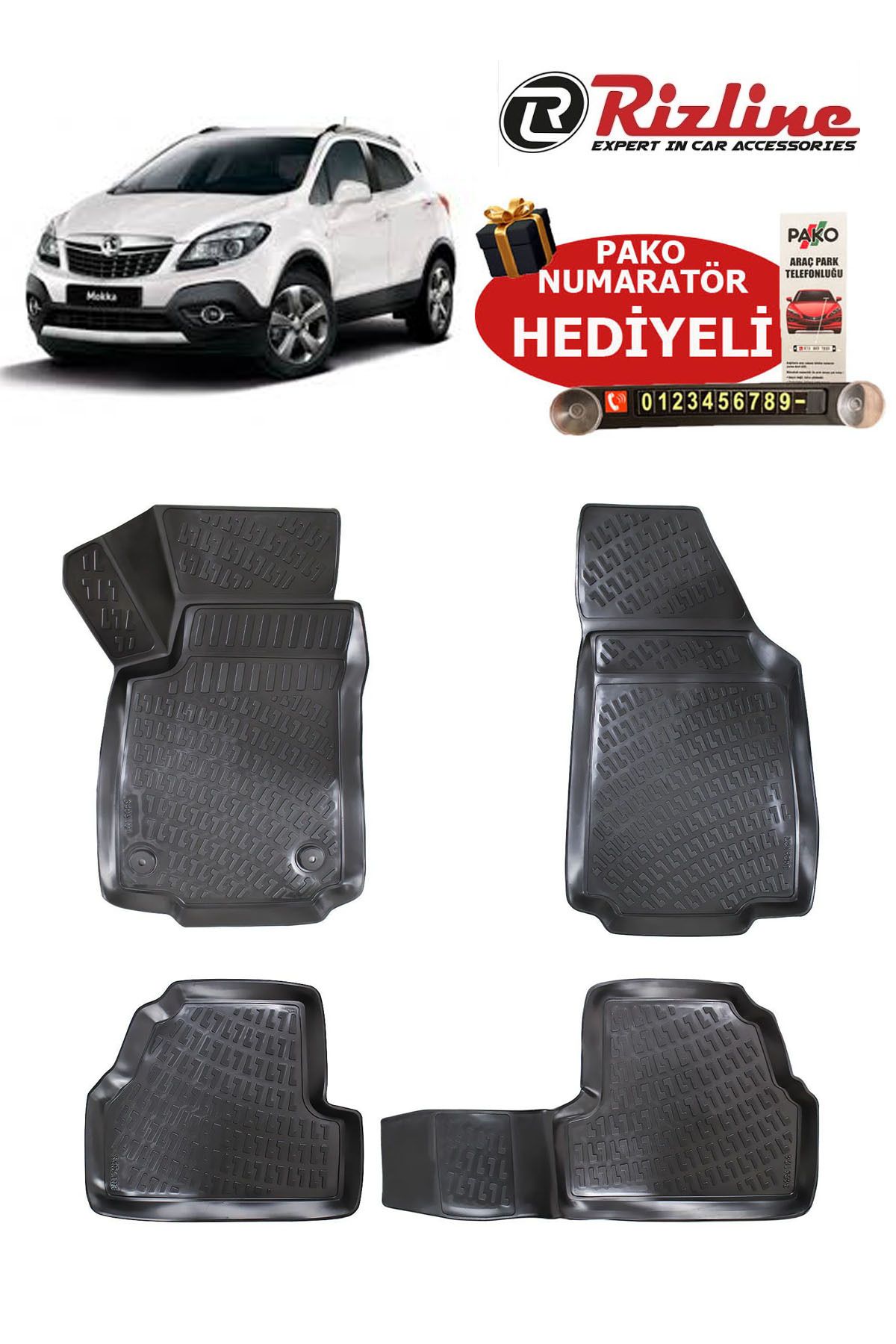 Rizline Opel Mokka 2012-2020 Havuzlu Paspas