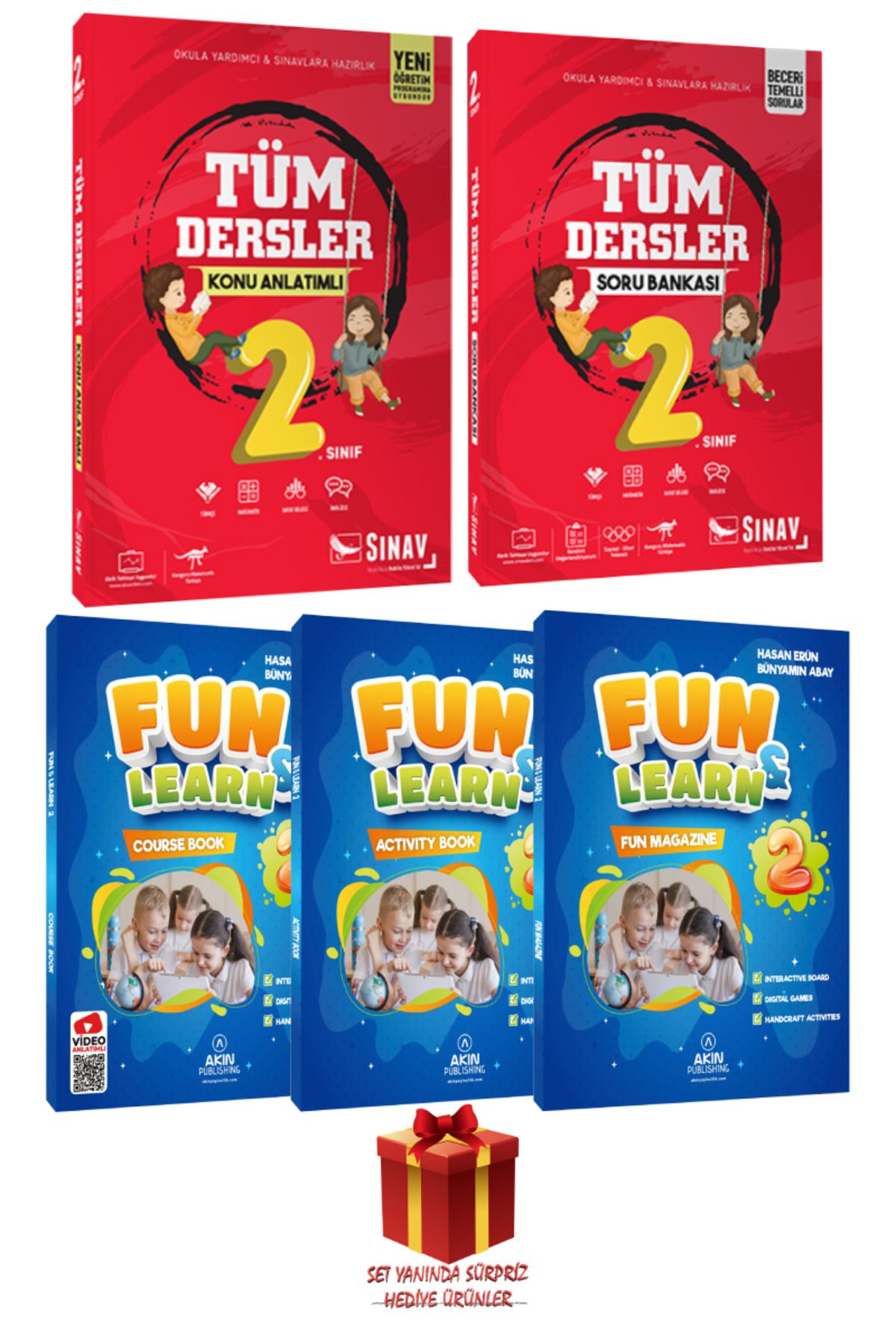 Sınav Yayınları 2. Sınıf Tüm Dersler Konu Anlatımı+ Tüm Dersler Soru Bankası+ Fun Learn İngilizce Seti+Hediye