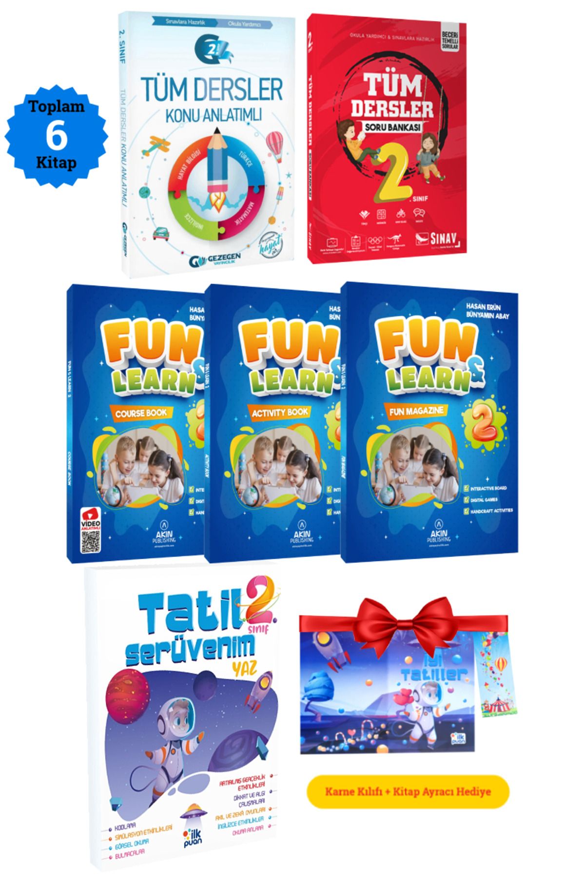 Gezegen Yayıncılık 2. Sınıf Tüm Dersler Konu Anlatımı+Sınav Soru Bankası+ Fun Learn İngilizce Seti+ Yaz Tatil Kitabı