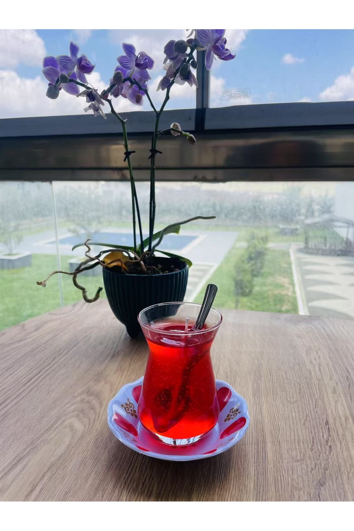 MHYSSA naturals DEKORATİF ELYAPIMI BERGAMOT KOKULU TÜRK ÇAYI MUM / Decorative Handmade Turkish Tea Candle (bergamot)