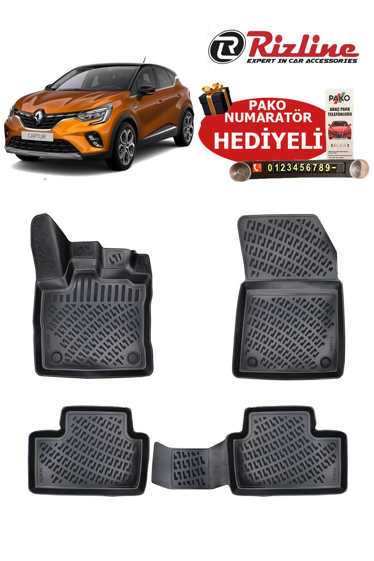 Rizline Renault Captur 2019 Sonrası Havuzlu Paspas