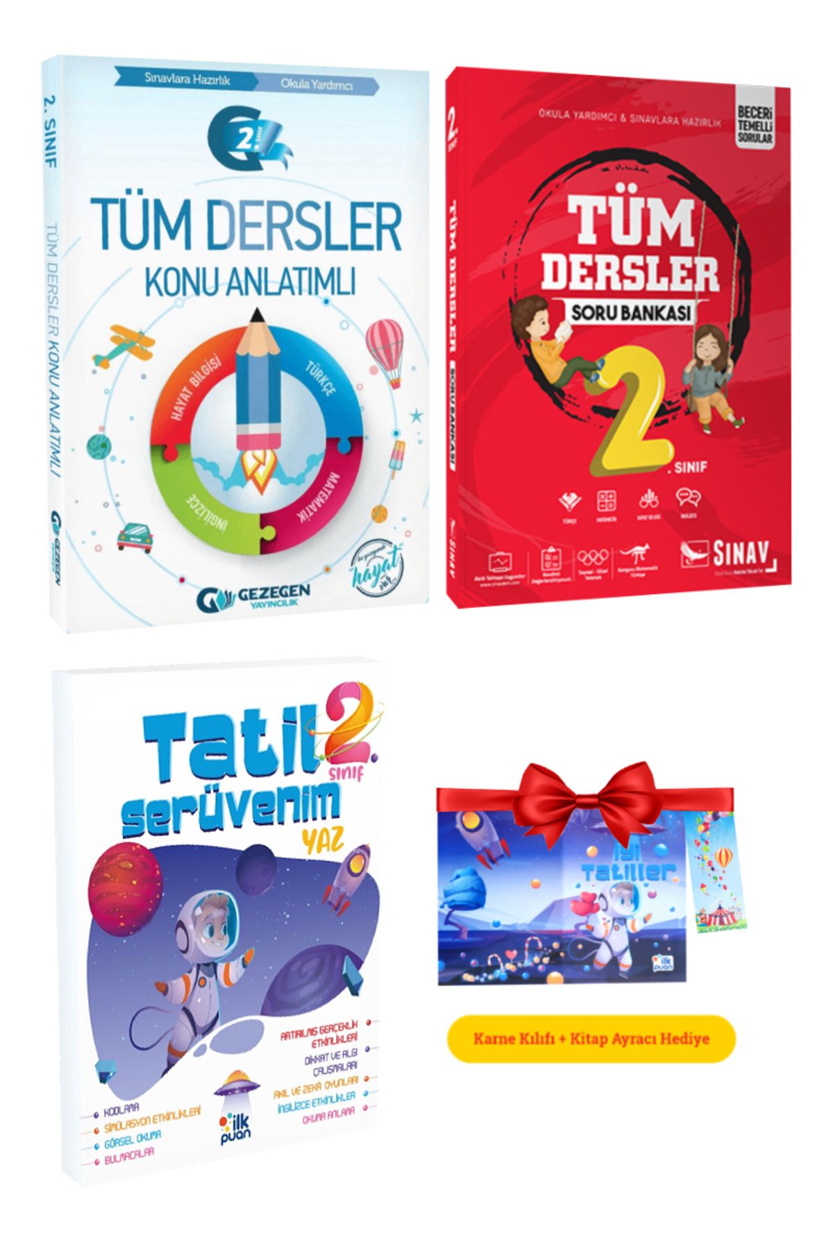Gezegen Yayıncılık 2. Sınıf Tüm Dersler Konu Anlatımı+ Sınav Tüm Dersler Soru Bankası+ Tatil Serüvenim Yaz Tatil Kitabı