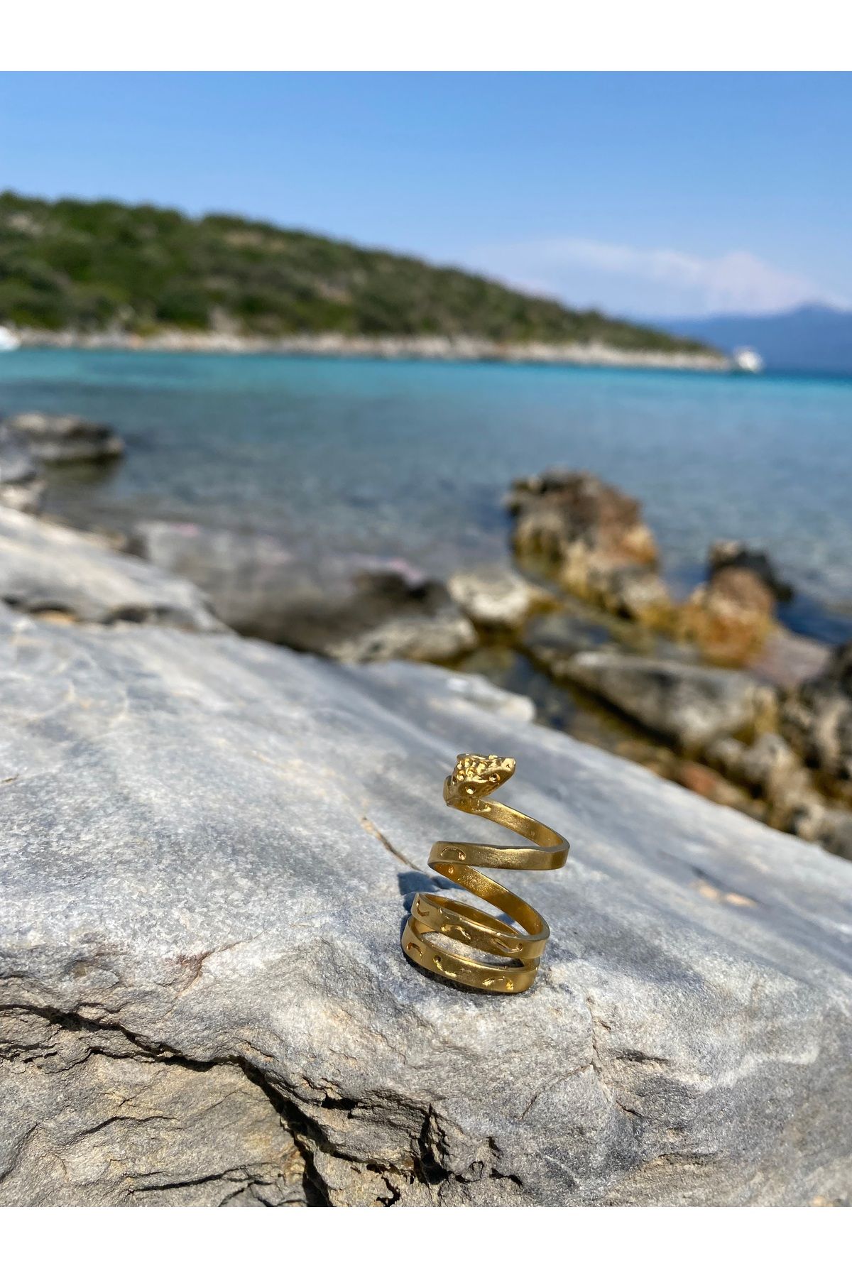 Cayo Largo Jewellery Symona Gold Mat Yüzük Pirinç Üzeri Altın Kaplama