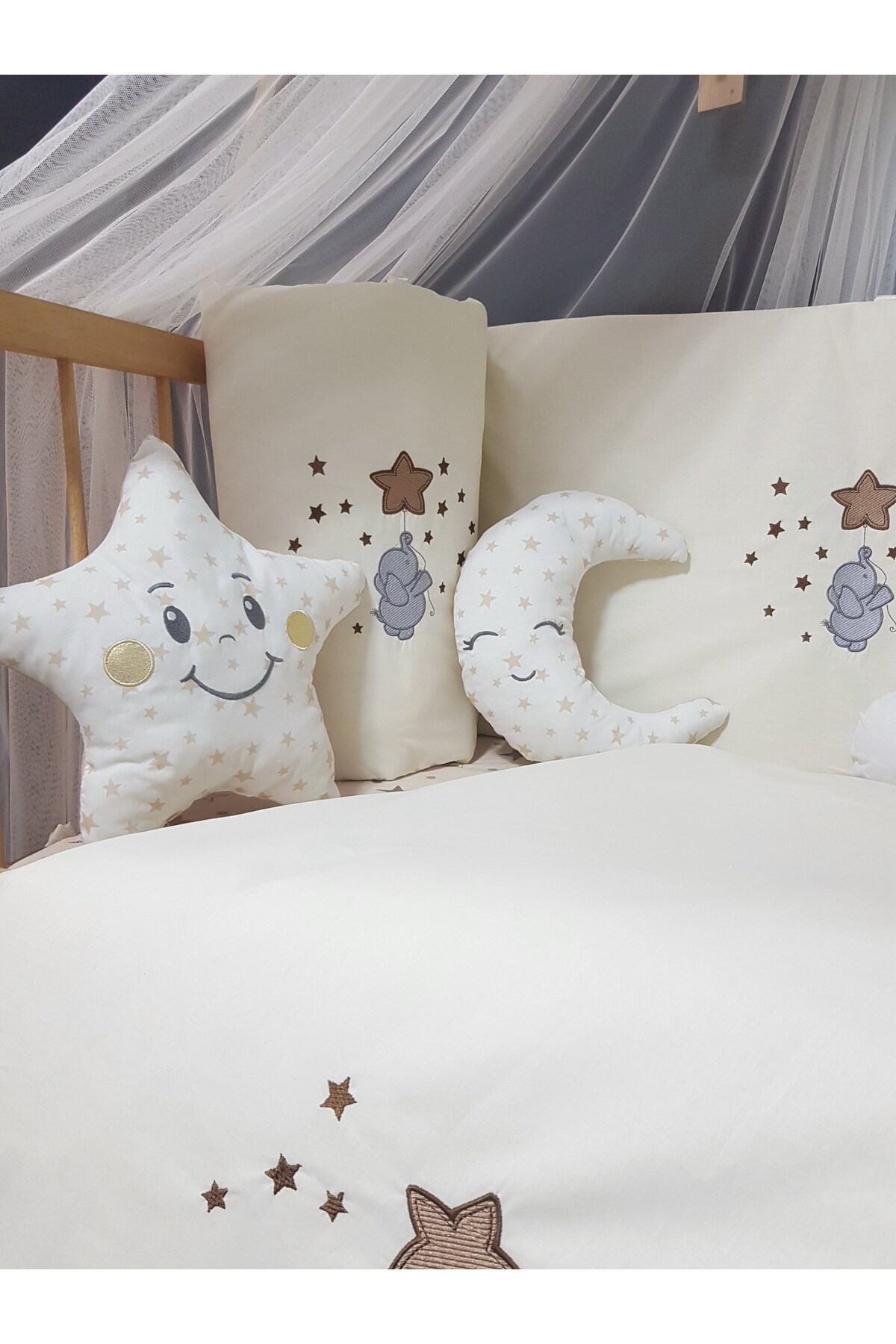 bebek_iklimi 17 Parça Nakışlı Bebek Uyku Seti 60x120 – Aparatlı Lüks Cibinlikli fotoğrafı 3 (önizleme)