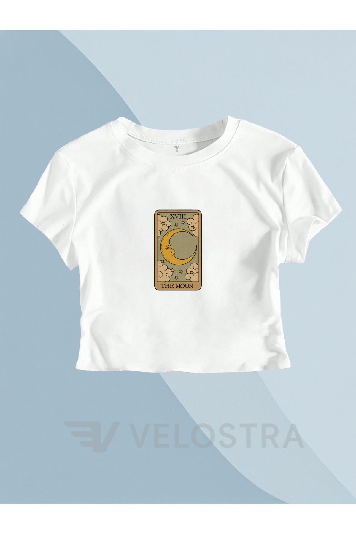 Velostra Kadın Tarot Kartı The Moon Baskılı Crop