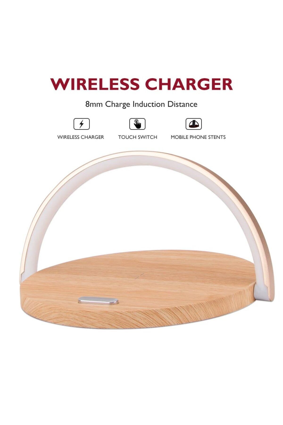 Quasar & Co.-Lamp with wireless charging and phone holder, ABS, 3 functions, QI10W, table lamp with 3 light intensities 5