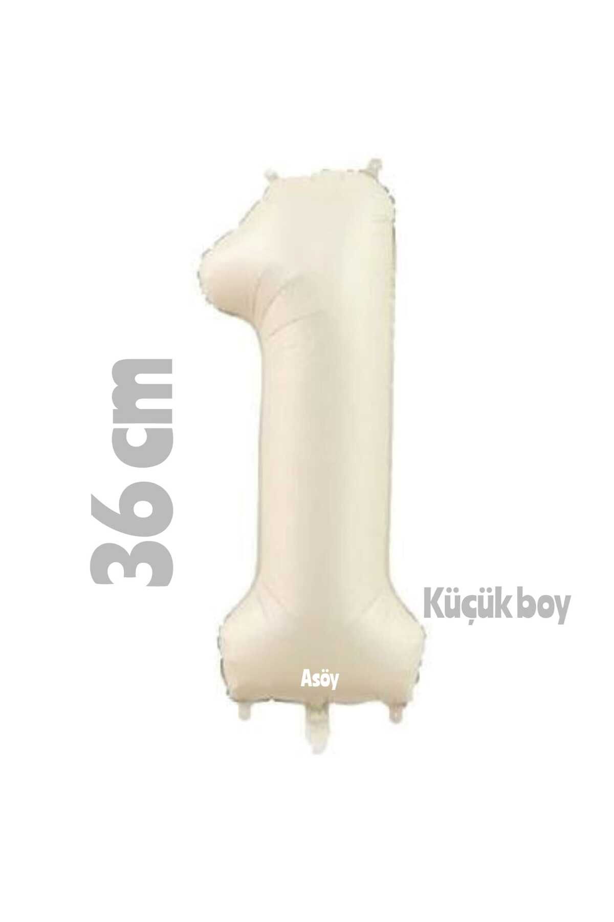 asöy Folyo Balon 1 Rakam Balon 36 Cm Küçük Boy Krem Renk 1 Yaş Balonu Doğum Günü Parti Seti Malzemeleri