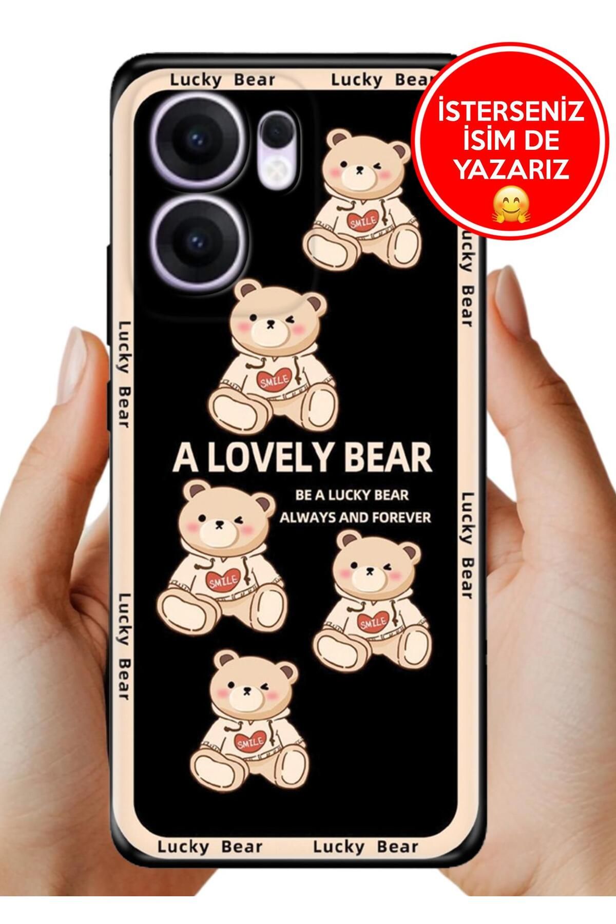OPPO Reno 13F 5g Kılıf Oppo Reno 13F Rubber Esnek Silikon Tam Koruma Smile Bear