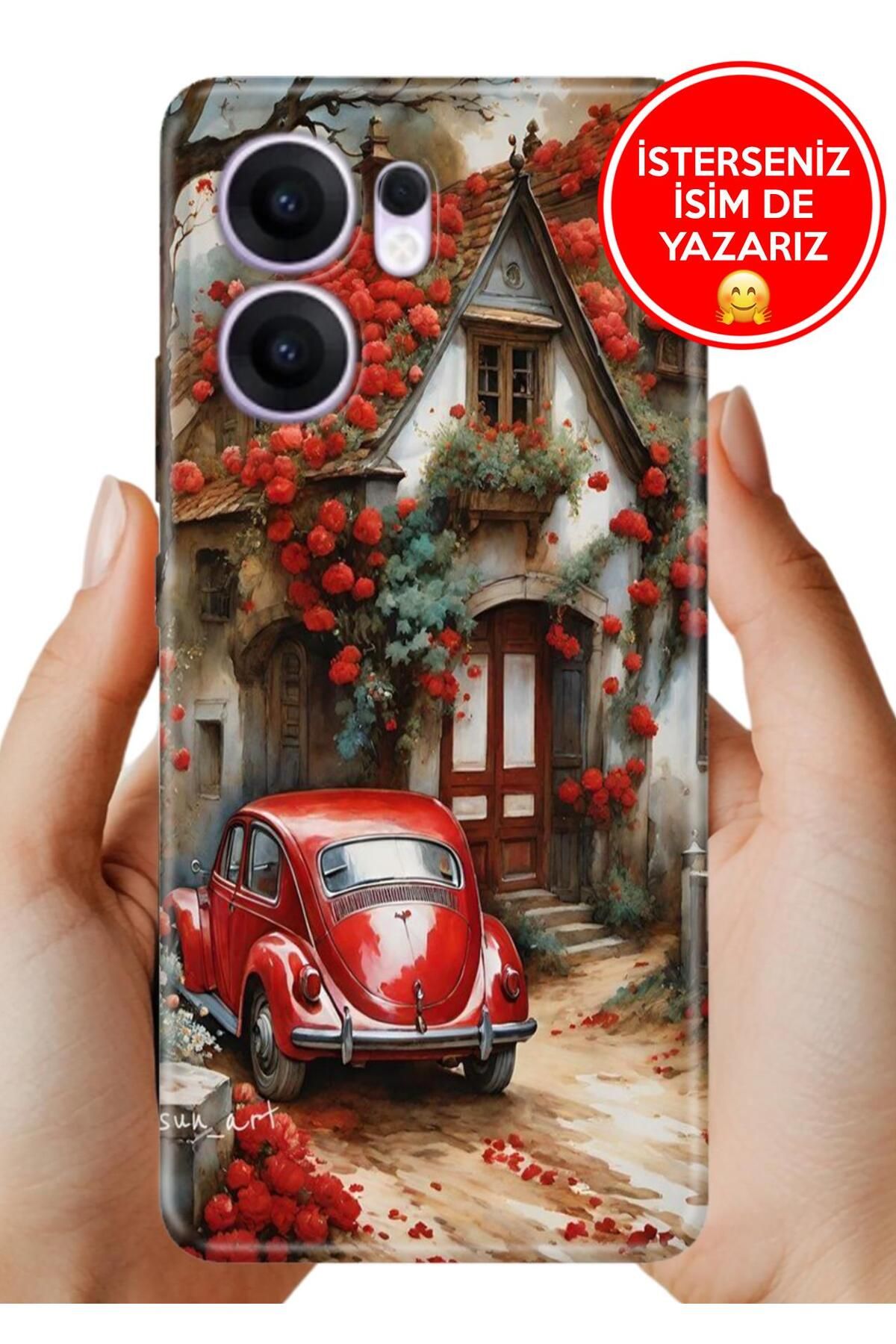 OPPO Reno 13F 5g Kılıf Oppo Reno 13F A Kalite Baskılı Art Silikon Aşk Yuvası
