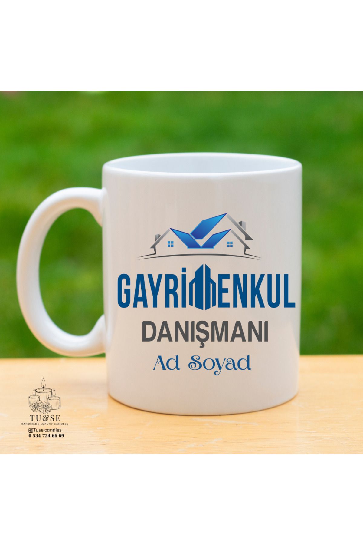 Tu&Se Candles Tapu + Kahve = Motivasyon! Gayrimenkul Temalı Kupa