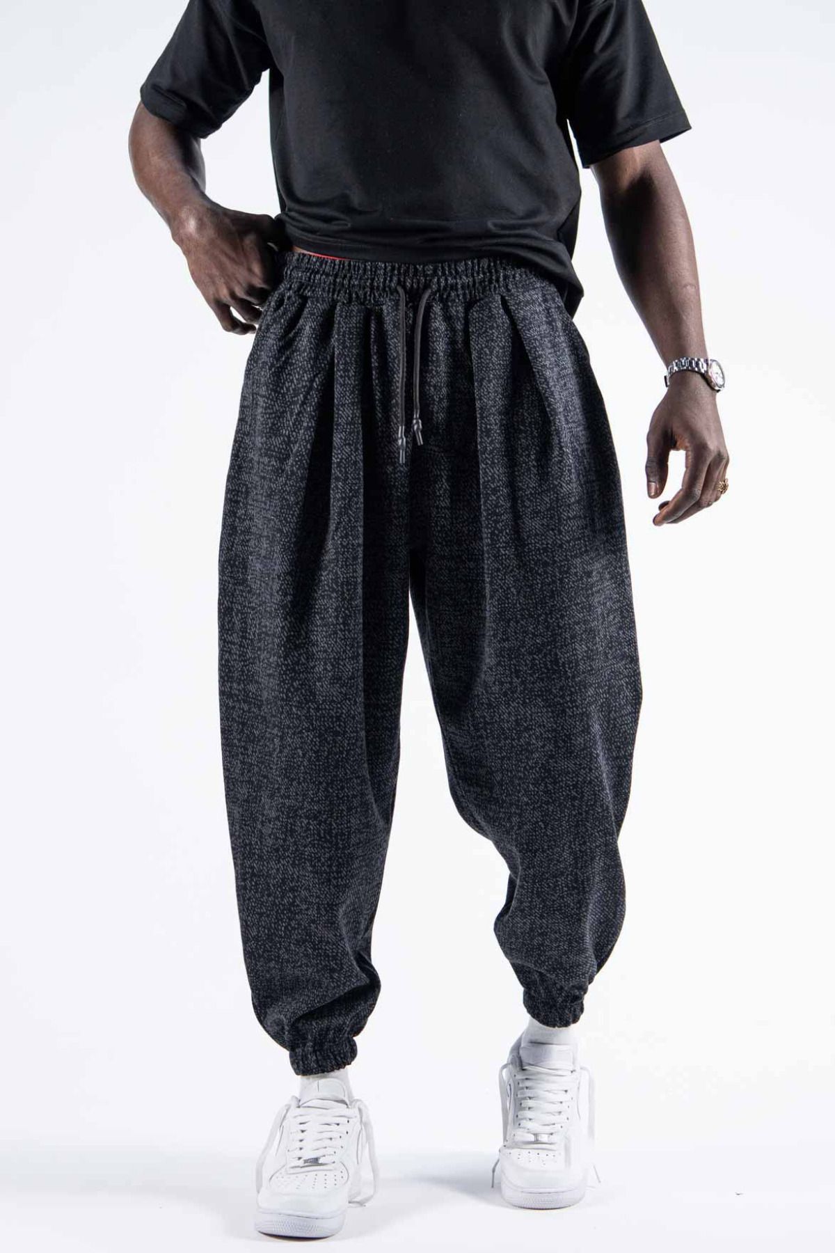 Superbluemexico Erkek Basic Lastikli Şalvar Jogger Pantolon