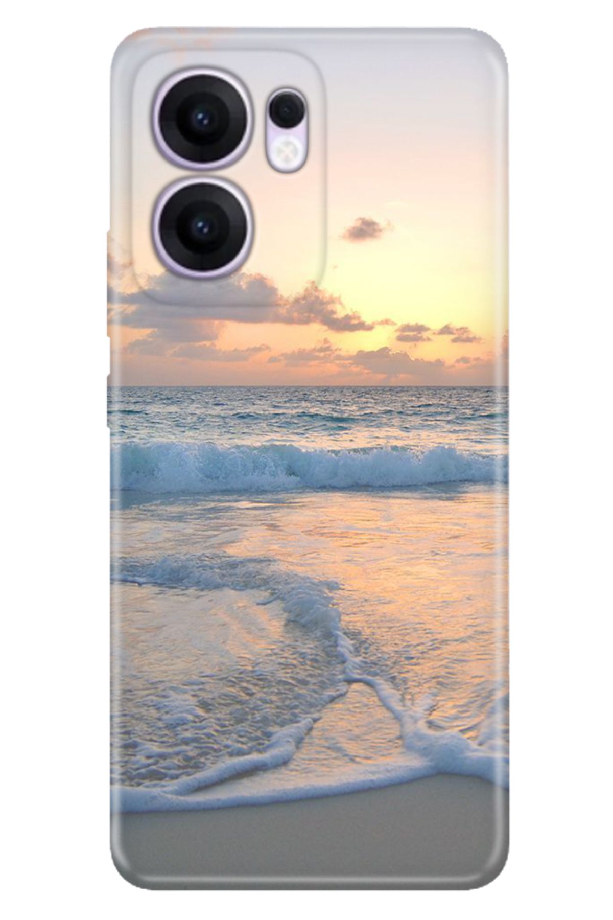OPPO Reno 13F 5G Kılıf Art Silikon Baskılı TPU Sahil