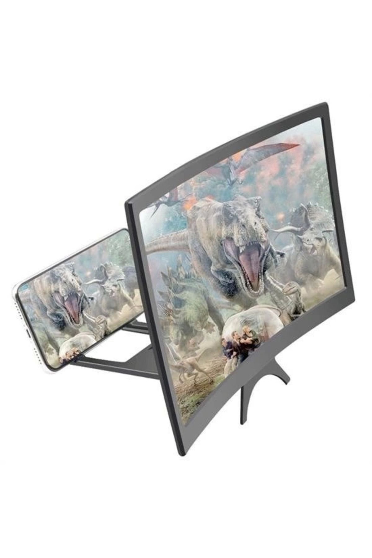 MELFSHOP Curved Model Katlanabilir 3d Ekran Büyütücü Amplifikatör Projektör Standı Tüm Akıllı Telefon