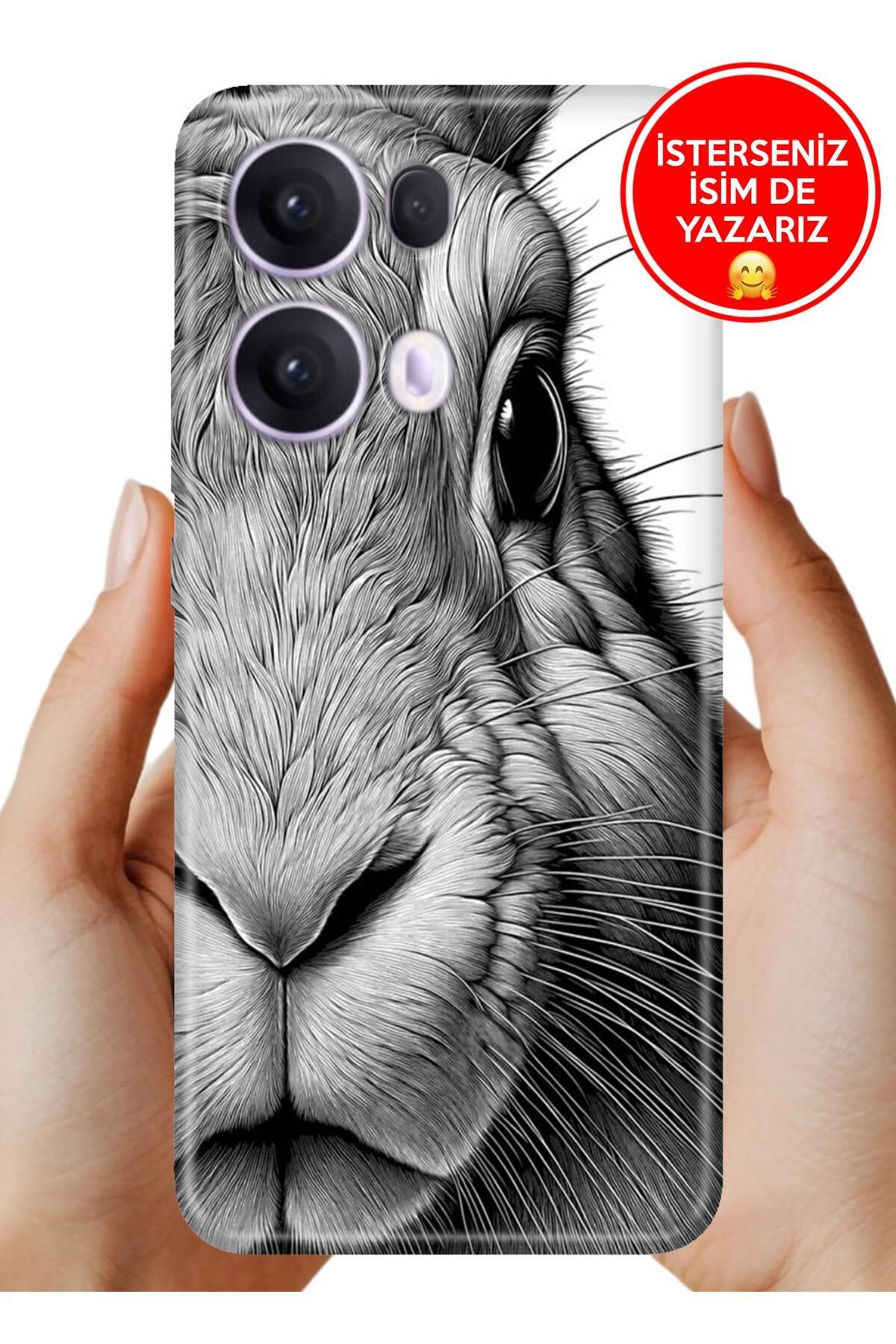 OPPO Reno 13 Pro Kılıf Oppo Reno 13 Pro A Kalite Baskılı Art Silikon Çizim Tavşan