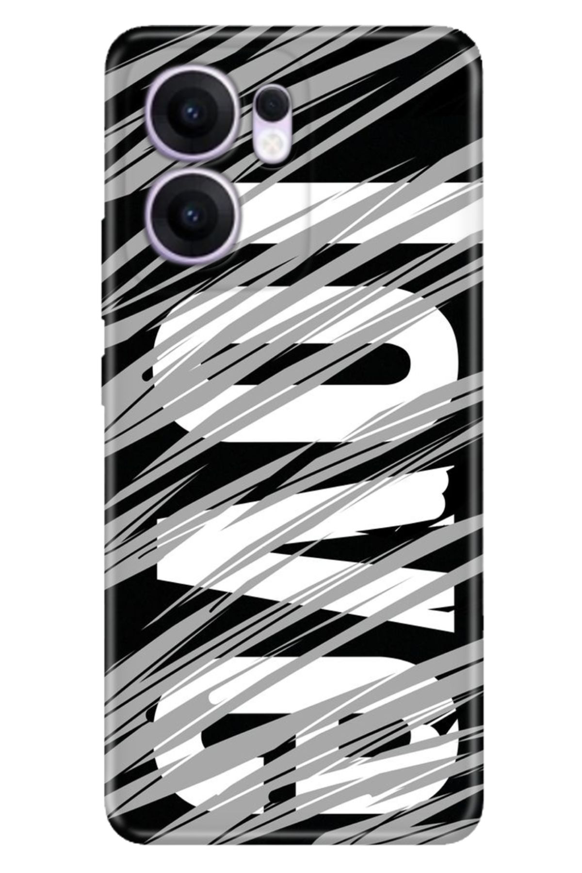 OPPO Reno 13F 5G Kılıf Dekoratif Silikon Baskılı Kapak Gri Aşk Love Tema