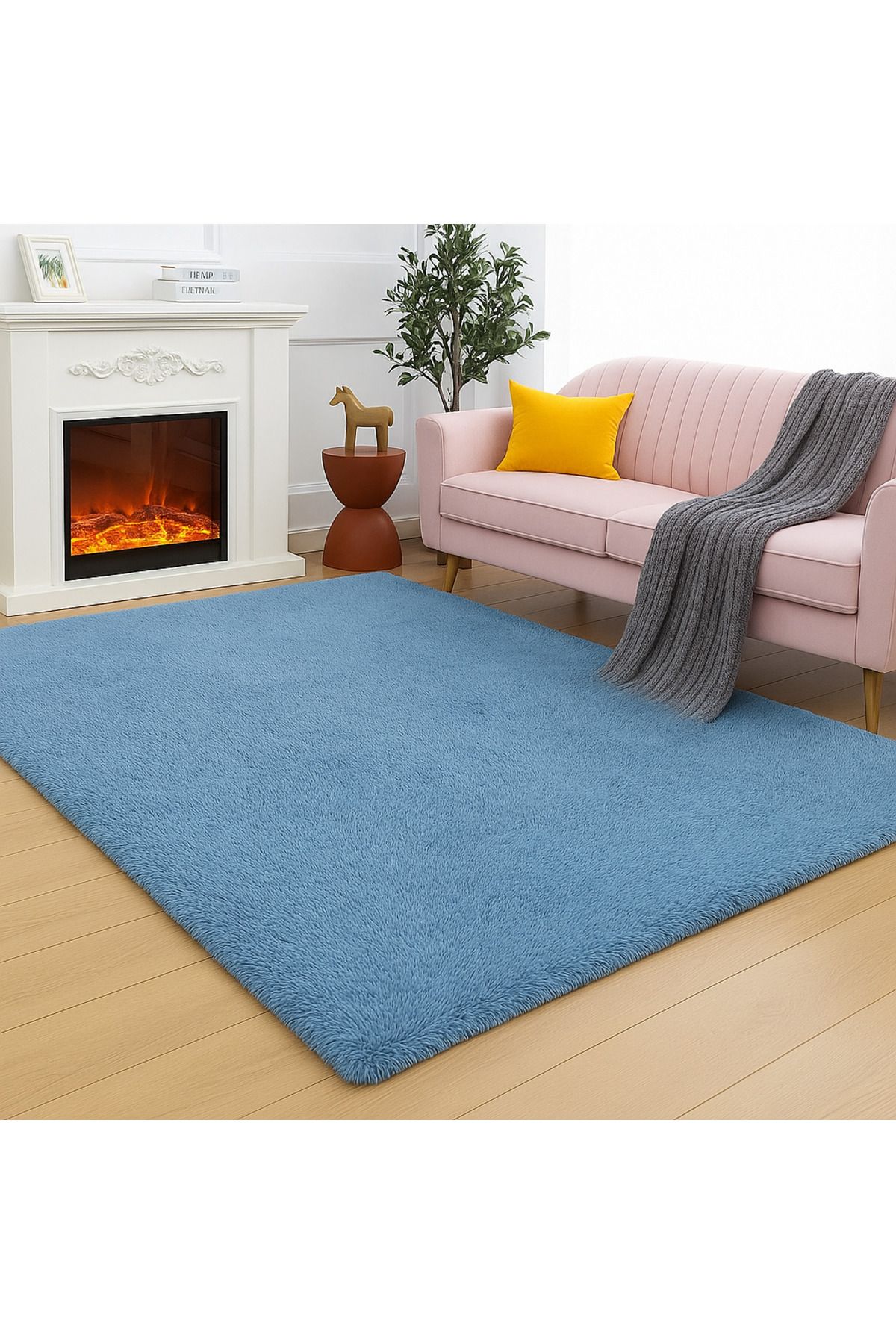 Carpetella Yumuşak Peluş Halı Kaymaz Tabanlı