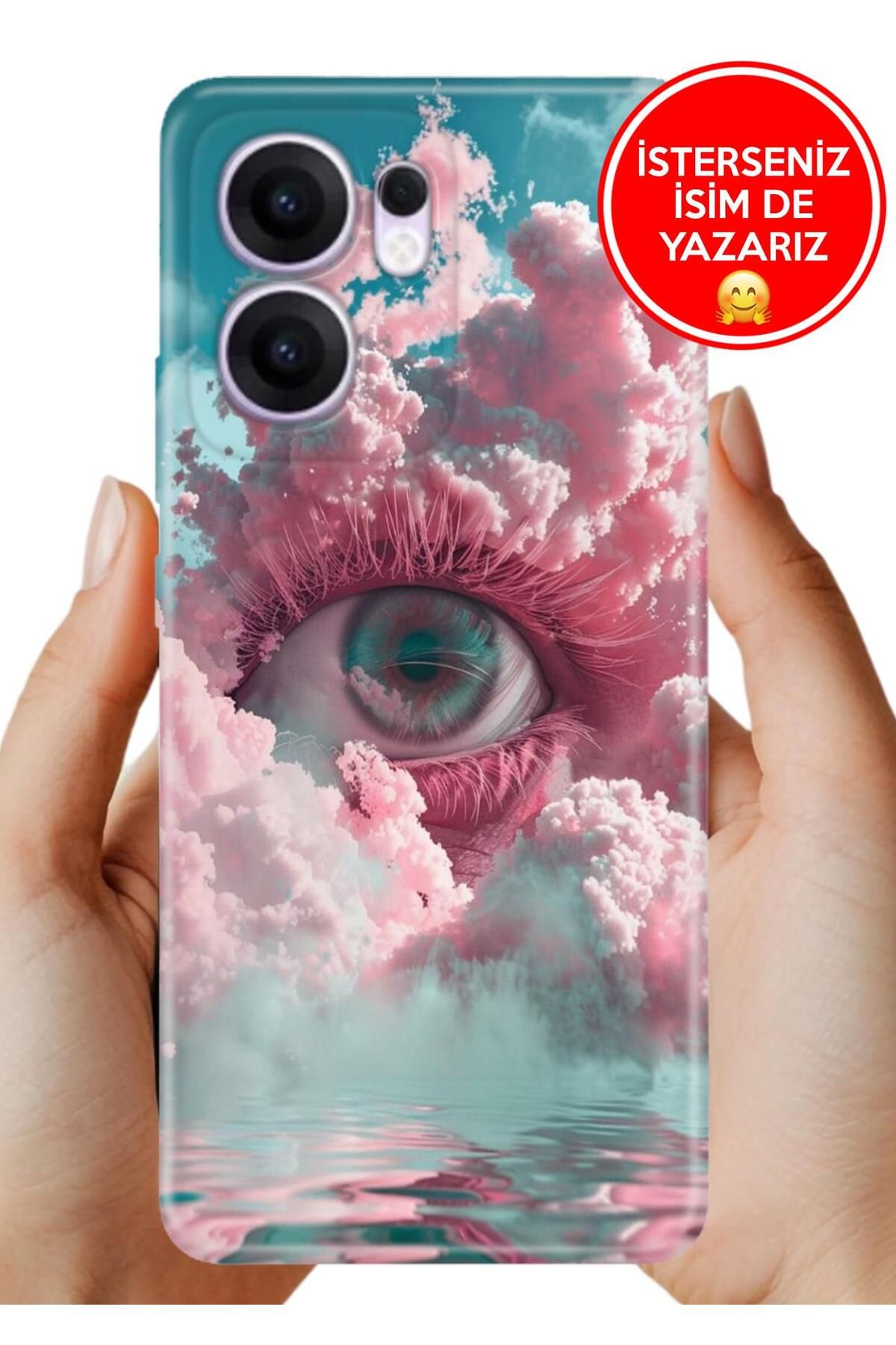 OPPO Reno 13F 5g Kılıf Oppo Reno 13F Desenli Şeffaf Kılıf Üzeri Silikon Relax Göz