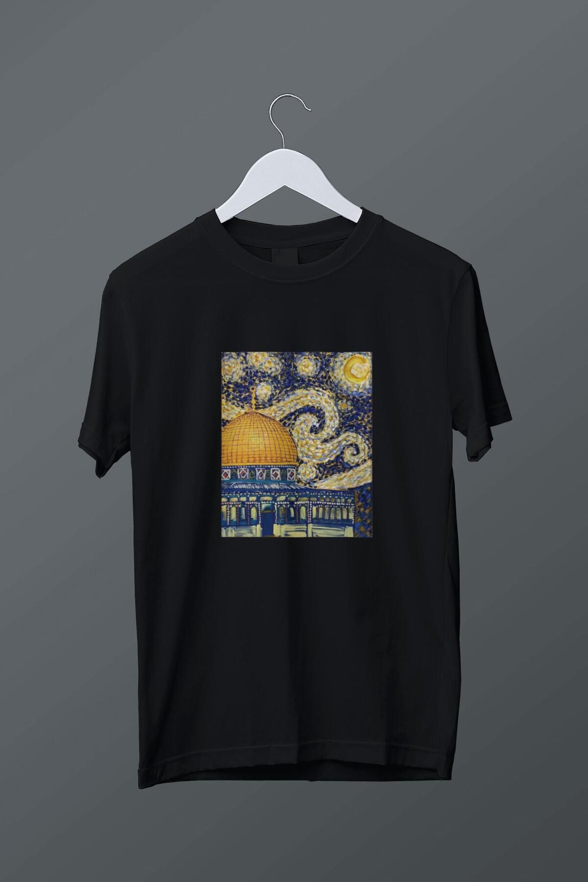 relaxbaskı Van Gogh Kubbet'üs Sahra Temalı Baskılı Tişört