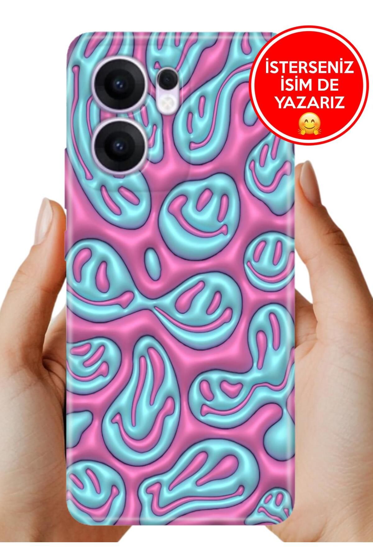 OPPO Reno 13F 5g Kılıf Oppo Reno 13F A Kalite Baskılı Art Silikon Emogy Fun