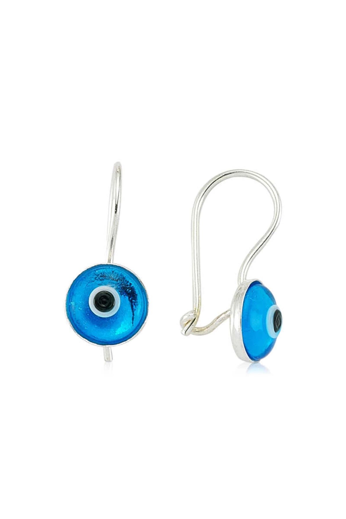 hayalimsah 925 Ayar Gümüş Sallantılı Nazar Küpe (EA0550001) (336336)