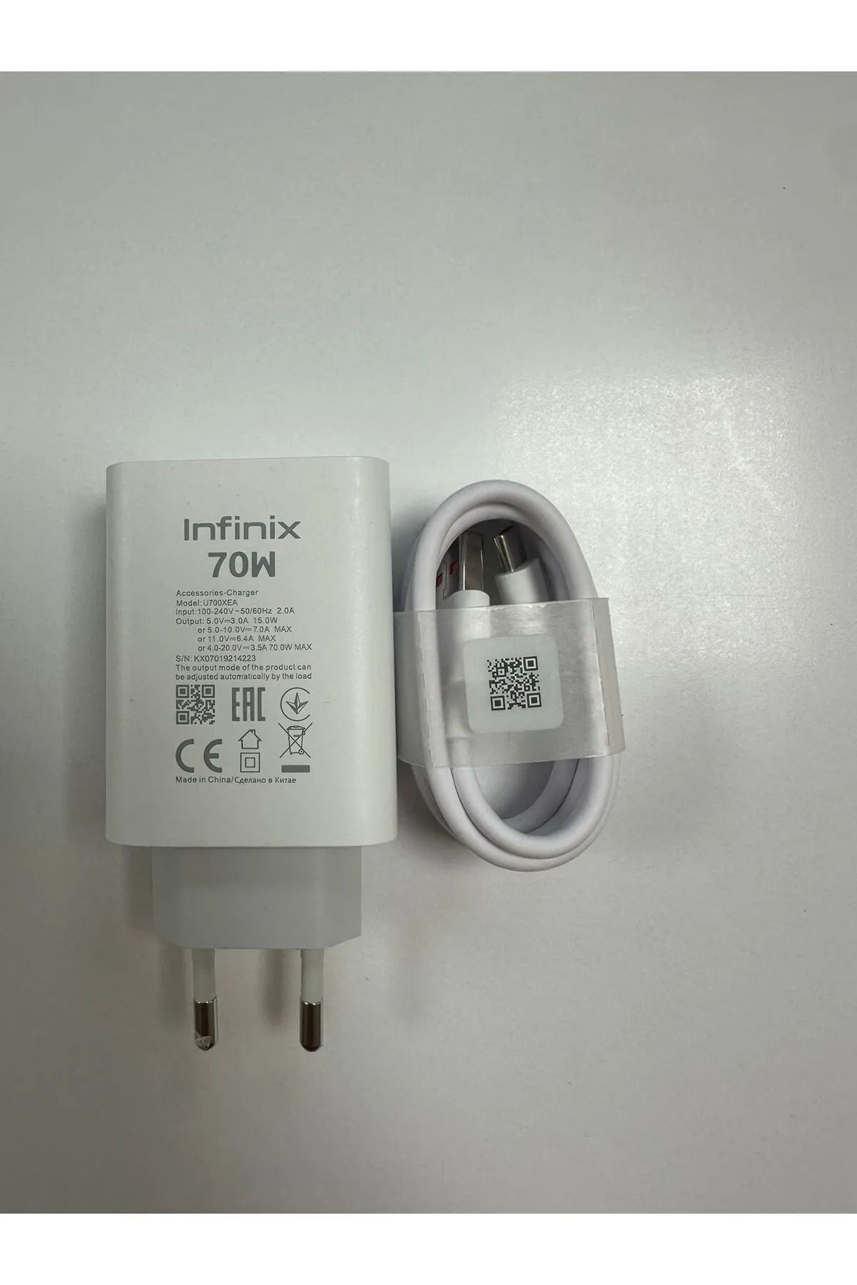 INFINIX 70w (WATT) Hızlı Şarj Aleti Adaptörü Kablo Seti