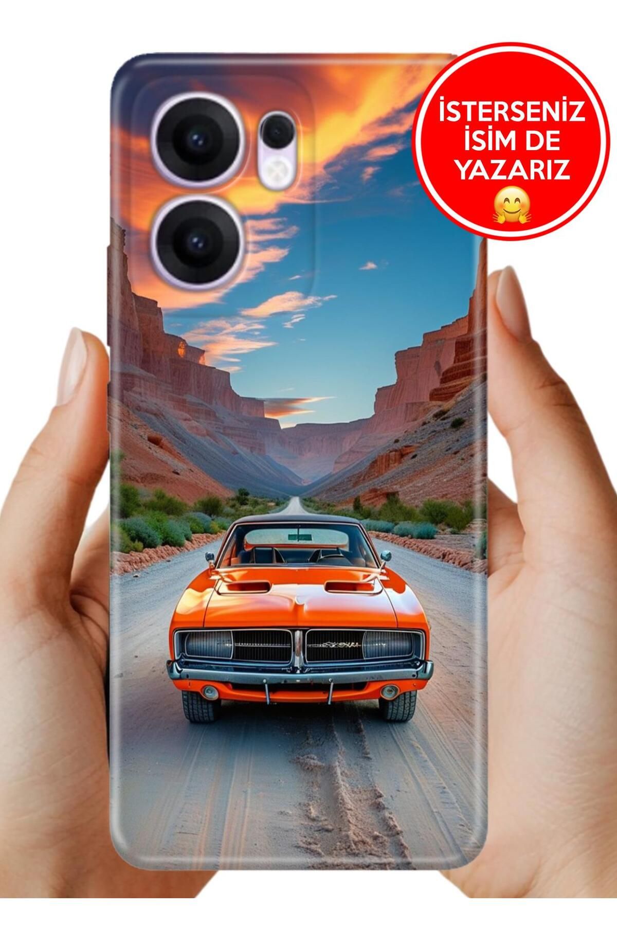 OPPO Reno 13F 5g Kılıf Oppo Reno 13F Yerli Üretim Desenli Kapak Vintage Car