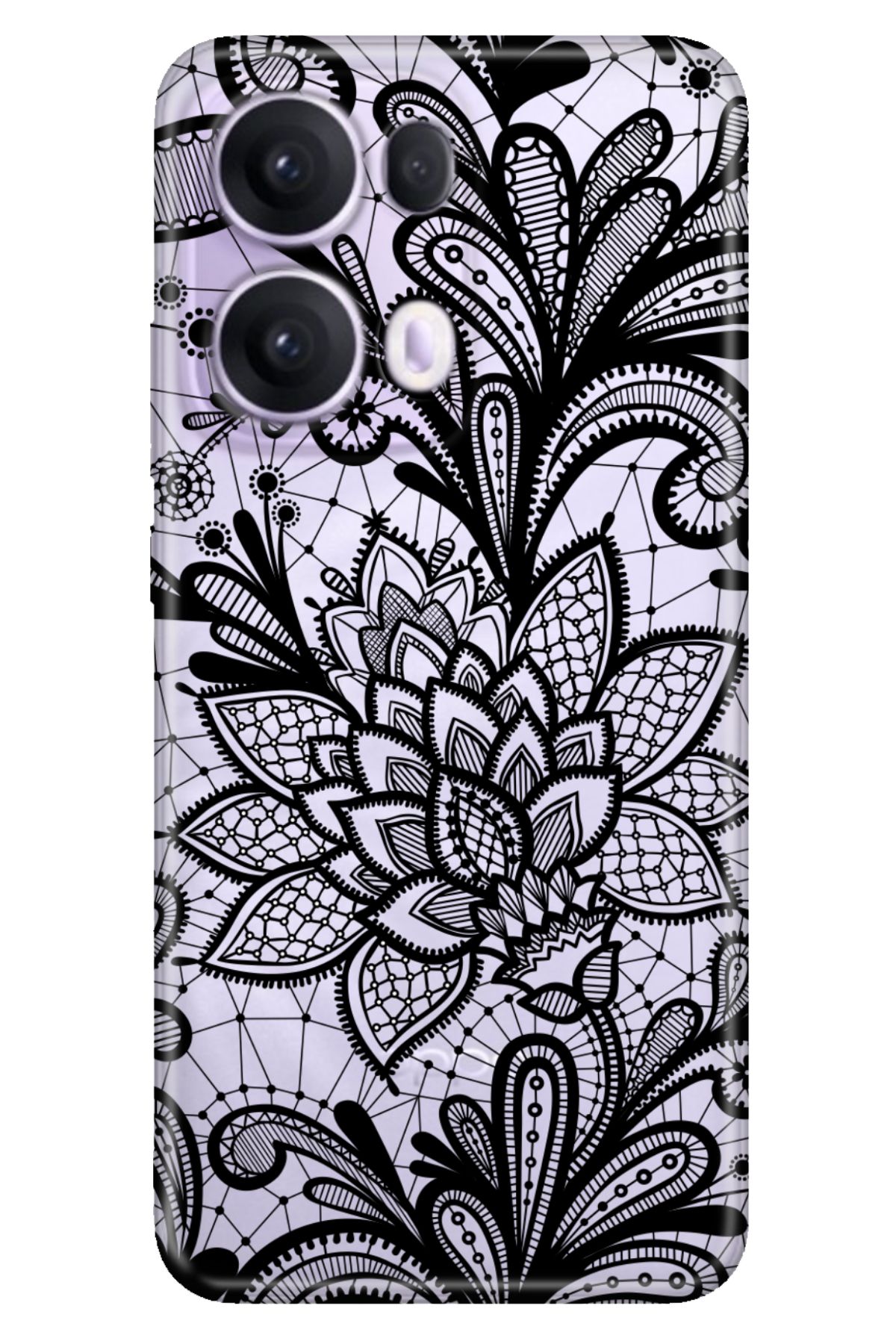 OPPO Reno 13 Pro Kılıf Oppo Renkli Silikon Baskılı TPU Mandala Gül