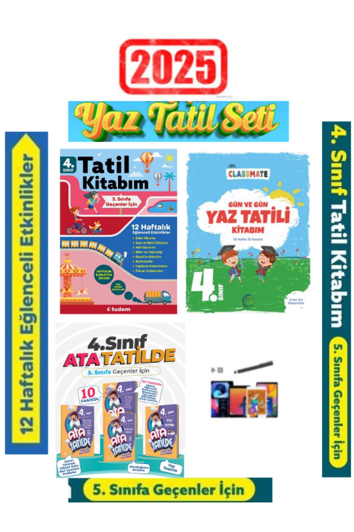 Fenomen Yayıncılık Tudem 4.Sınıf Yaz Tatil+Okyanus 4.Sınıf Yaz Tatil+Ata 4.Sınıf Yaz Tatil Seti+Kalem