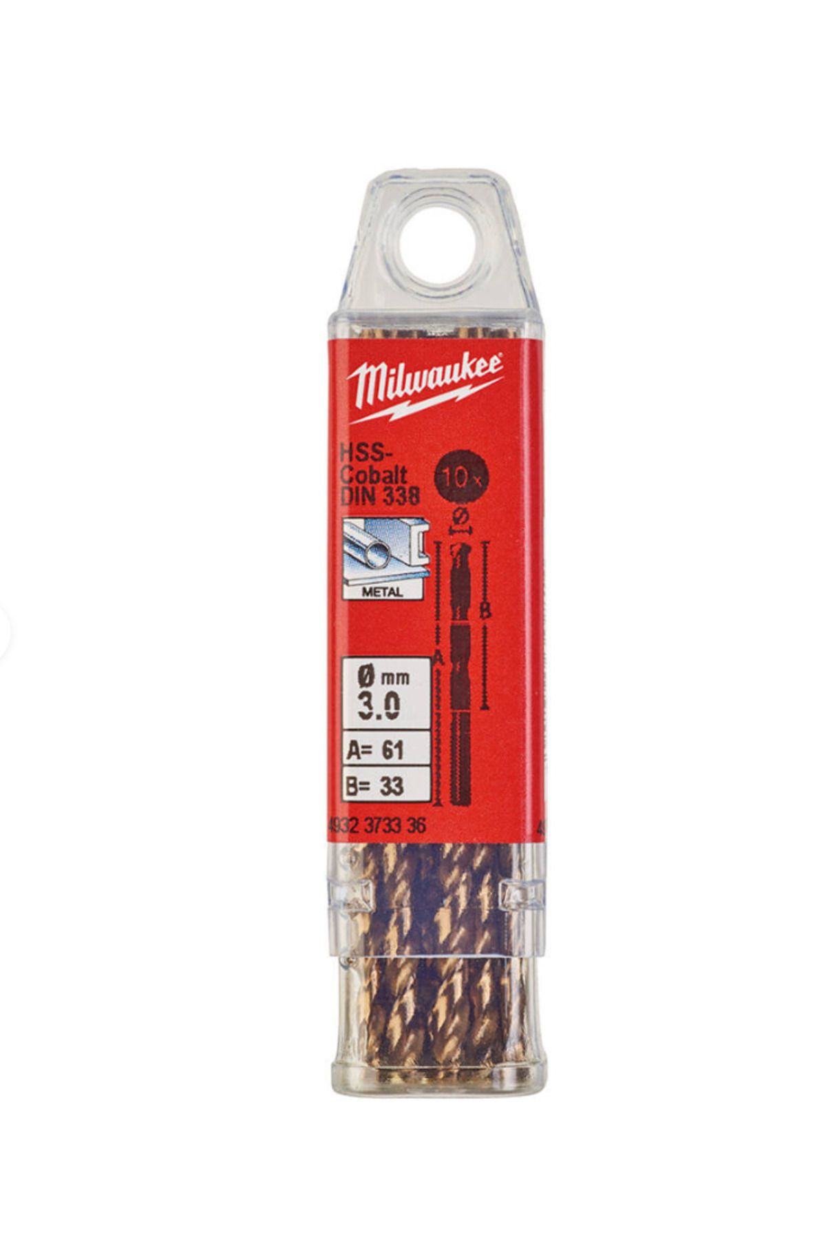 Milwaukee 3. 0x61 mm Altın Serisi HSS-G Co Metal Matkap Ucu - 10'lu milwaukee